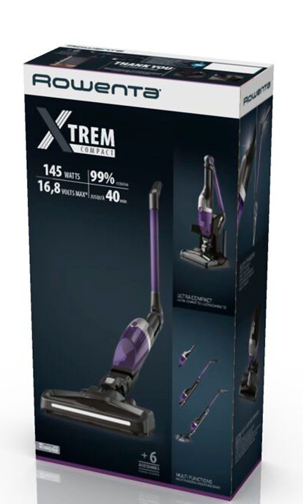 Rowenta Accu-kruimeldief en -stofzuiger Xtrem Compact, licht, zeer compact, flexibele scharnier, lange accuduur