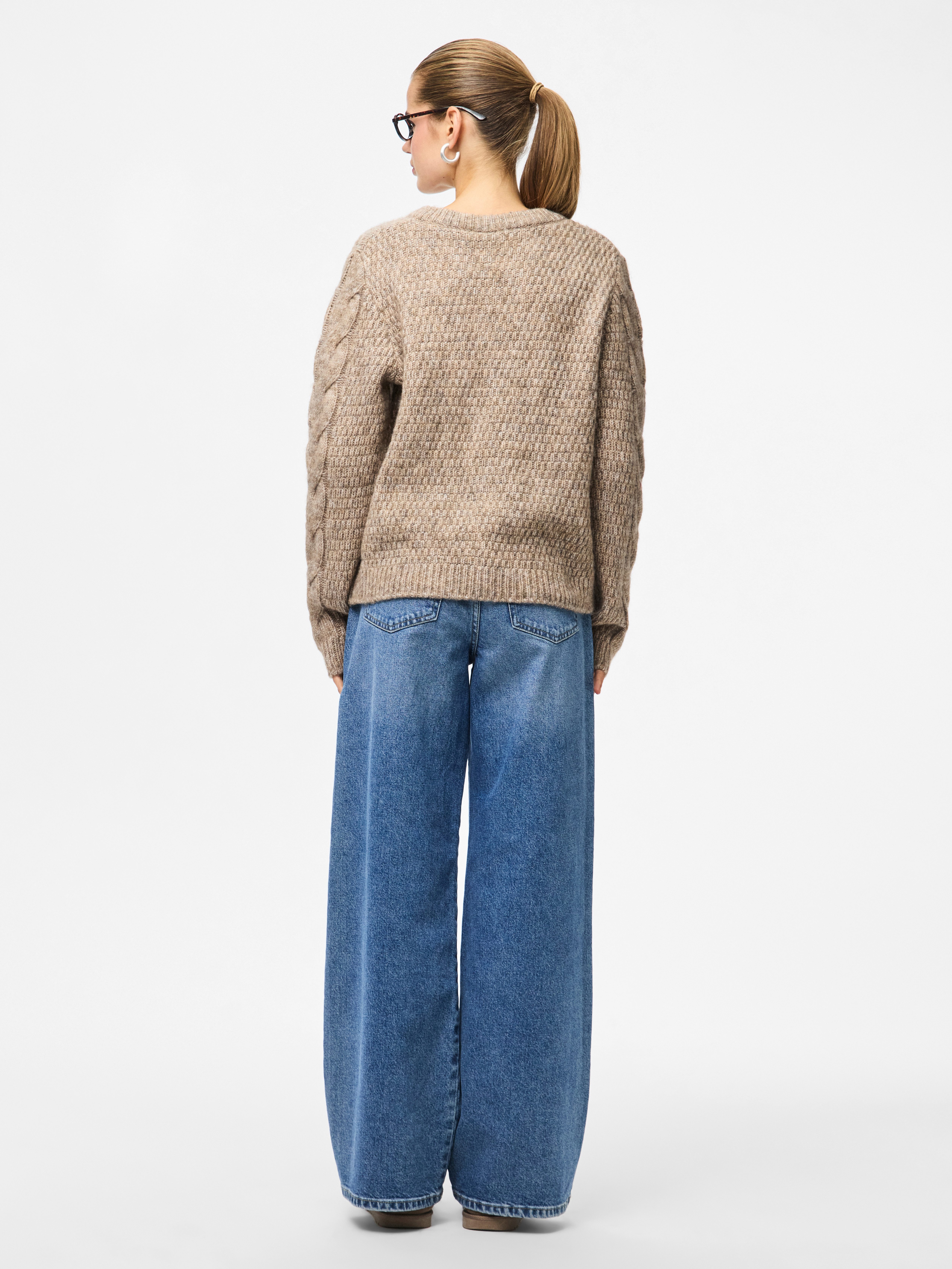 pieces Gebreide trui PCNINA LS V-NECK KNIT NOOS BC