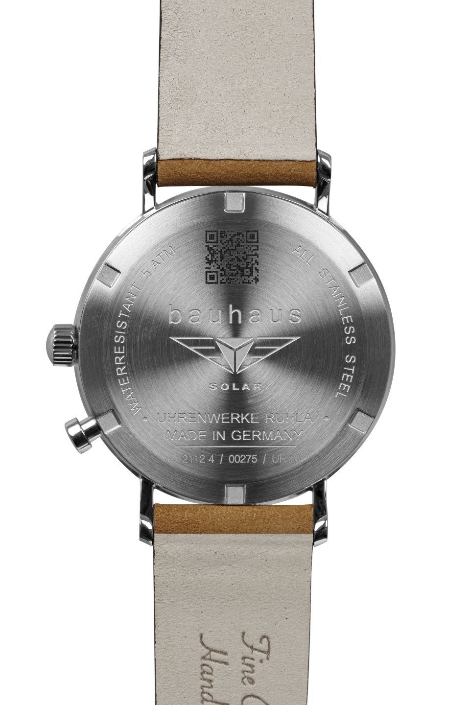 bauhaus Solarhorloge 2112-4 Polshorloge, herenhorloge, datum, Made in Germany