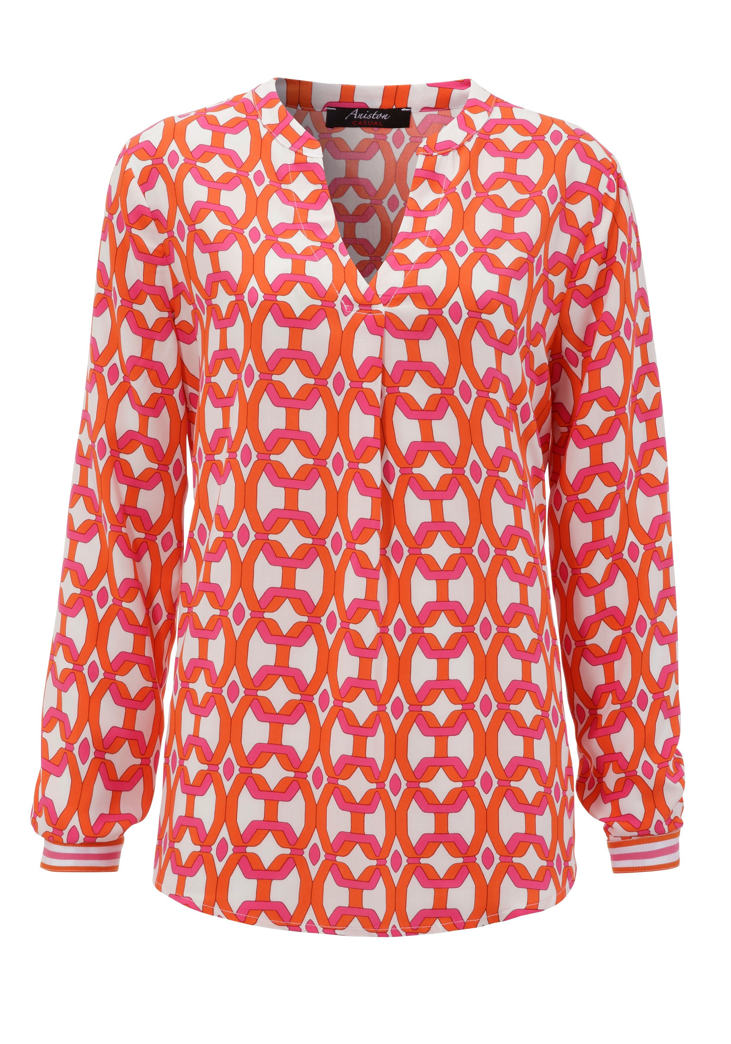 Aniston CASUAL Blouse zonder sluiting met opvallende, grafische print