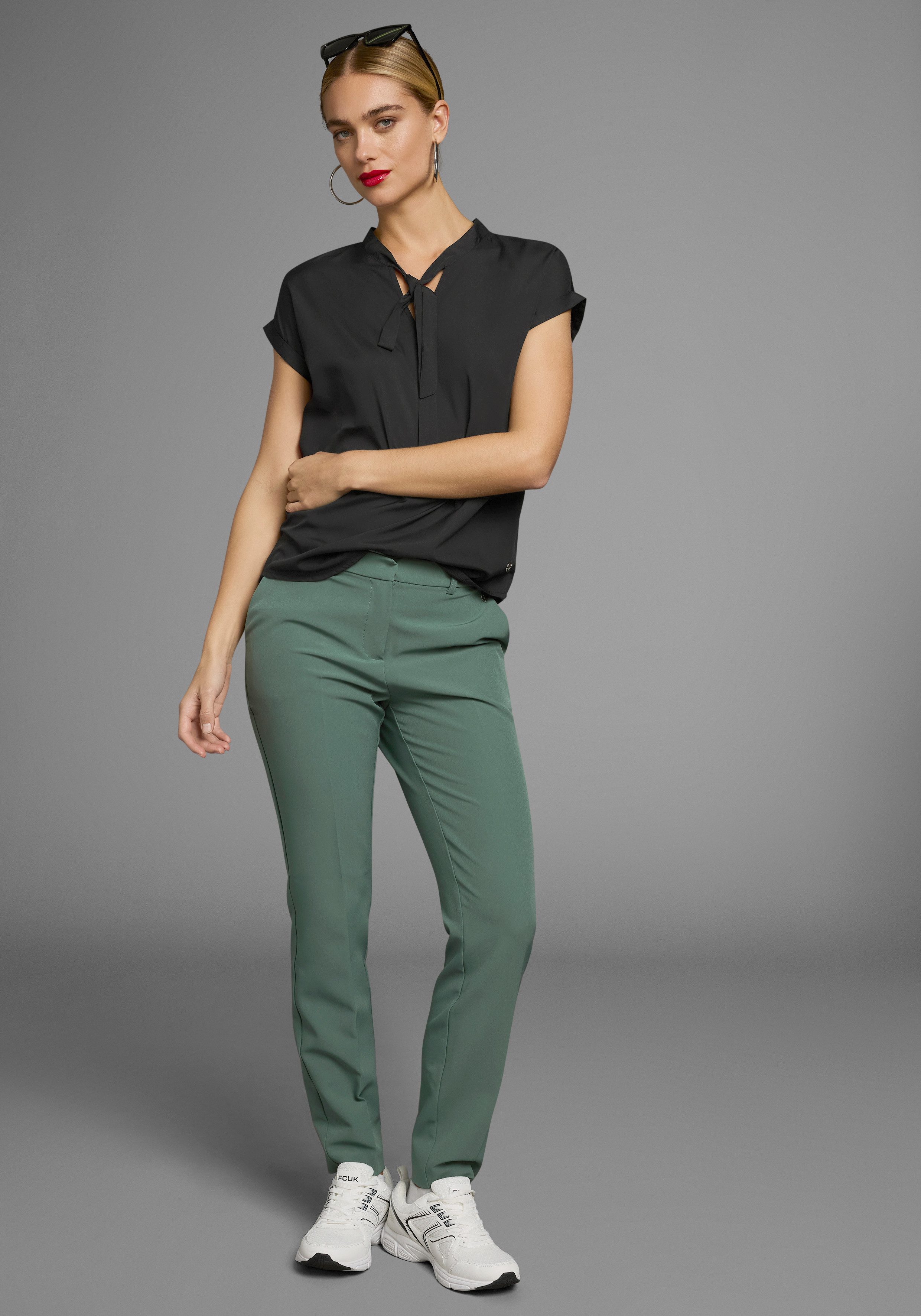 Bruno Banani Blouse met kraagstrik met bindstrik (2-delig, Set van 2)