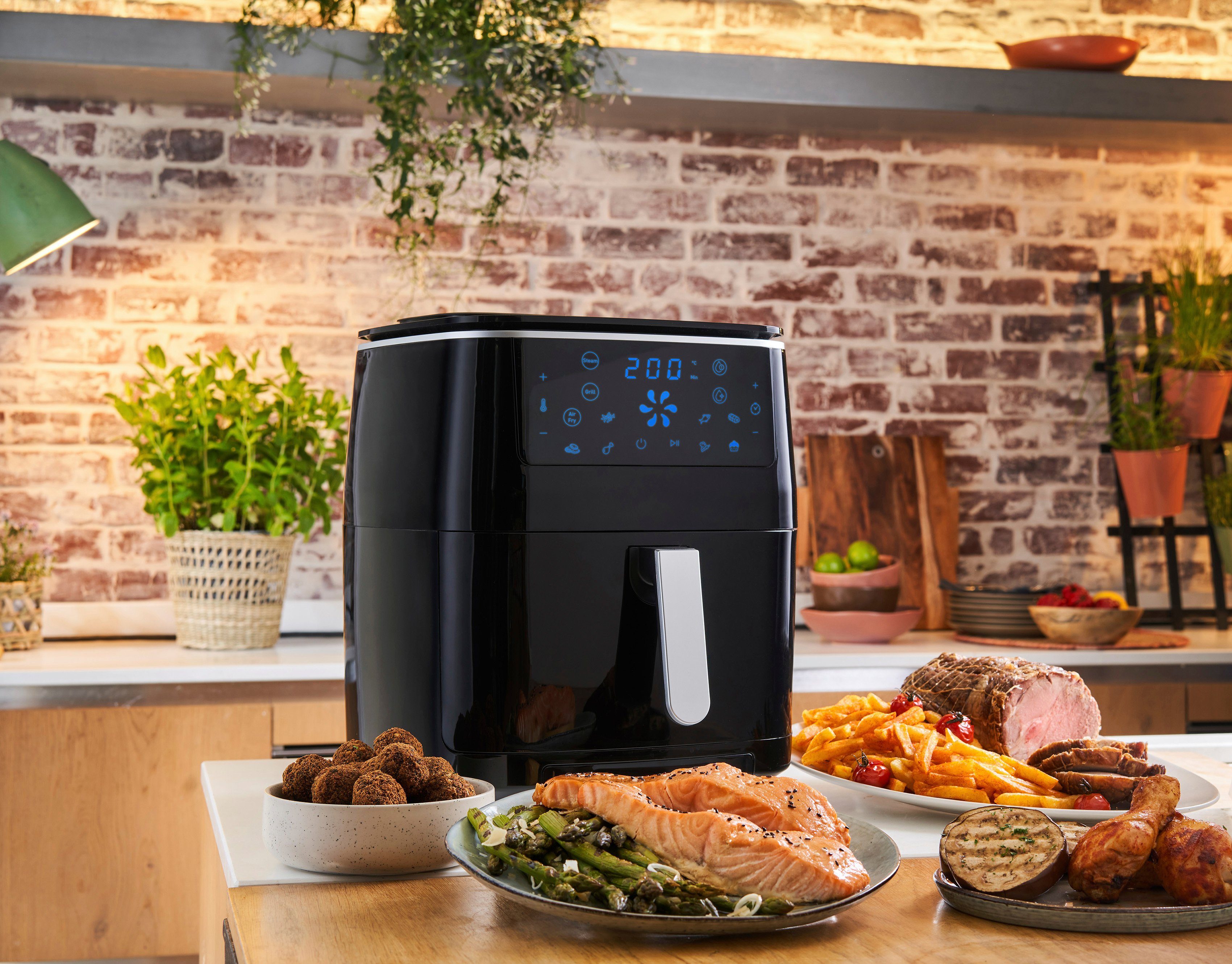 Tefal Airfryer Easy Fry Grill & Steam Grill + stoomkoker, 7 automatische programma's, 6,5 liter, timer, FW2018