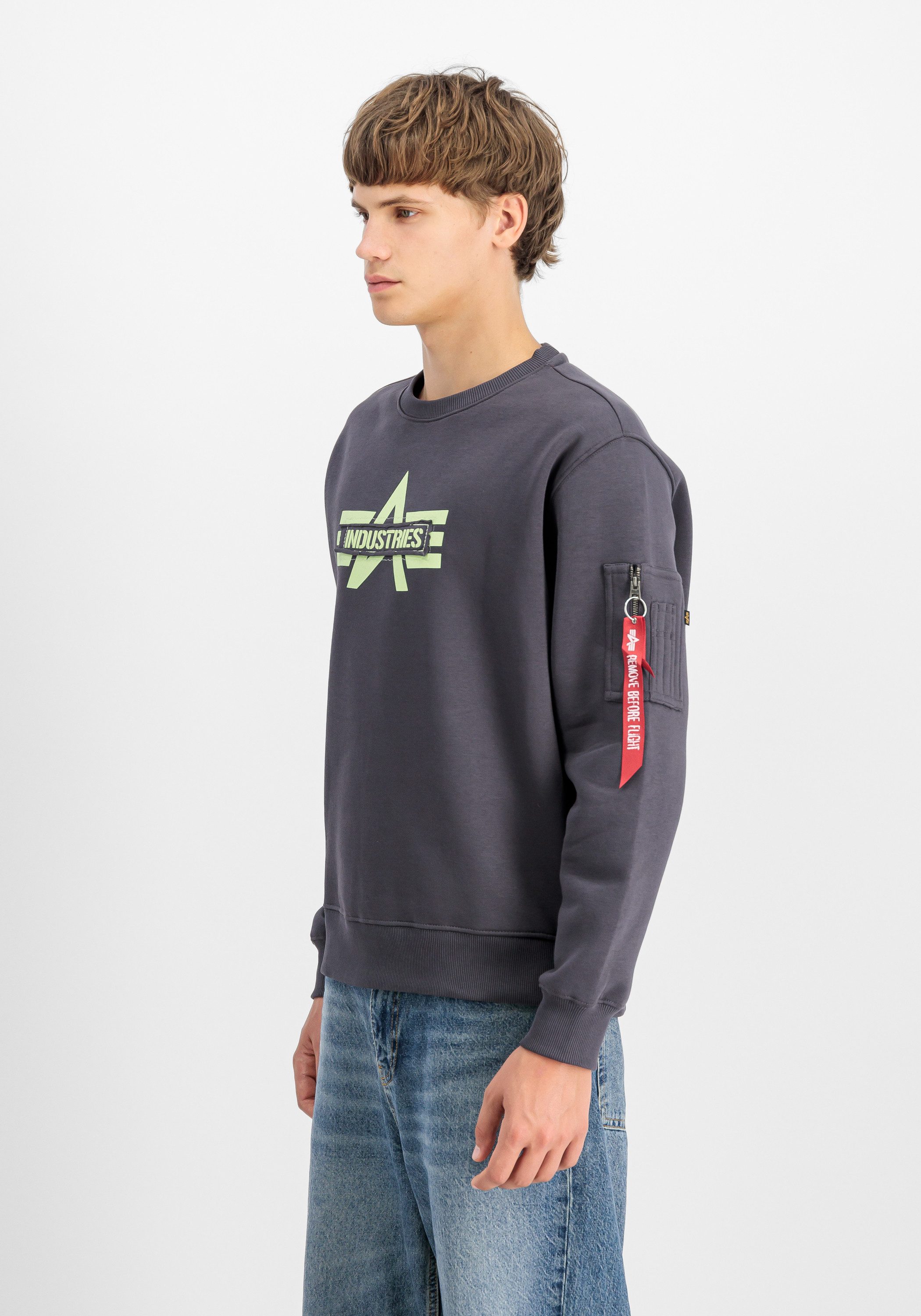 Alpha Industries Sweater Alpha Industries Men - Sweatshirts Logo Edge Crewneck