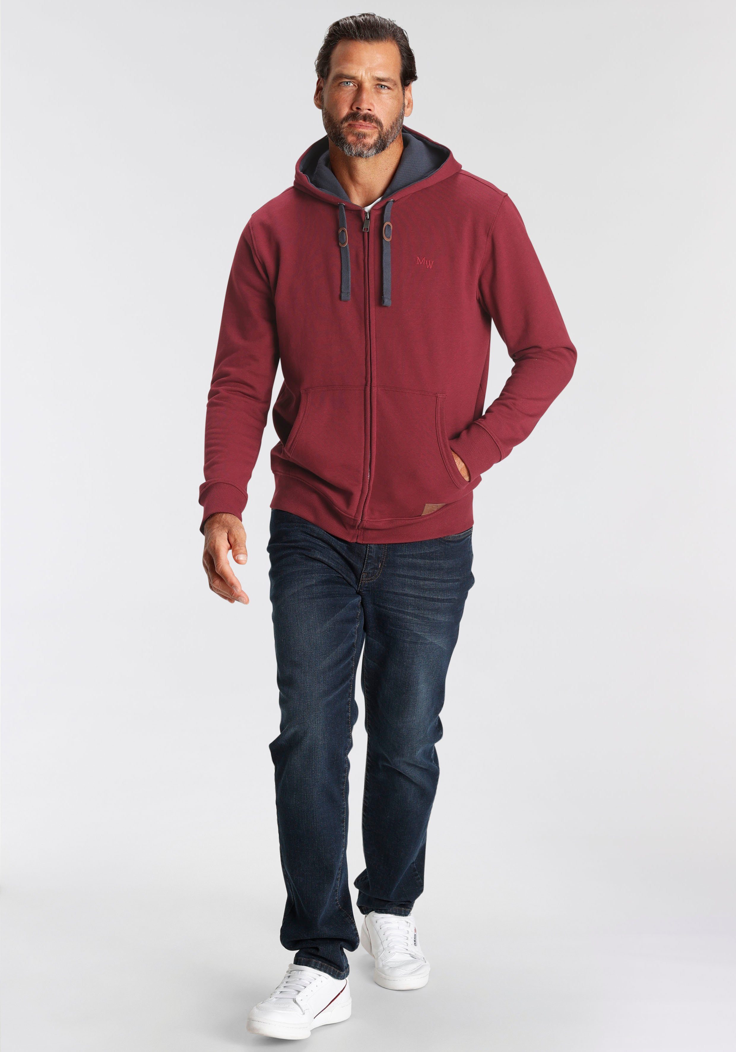 Man's World Capuchonsweatvest met contrastkleurige voering