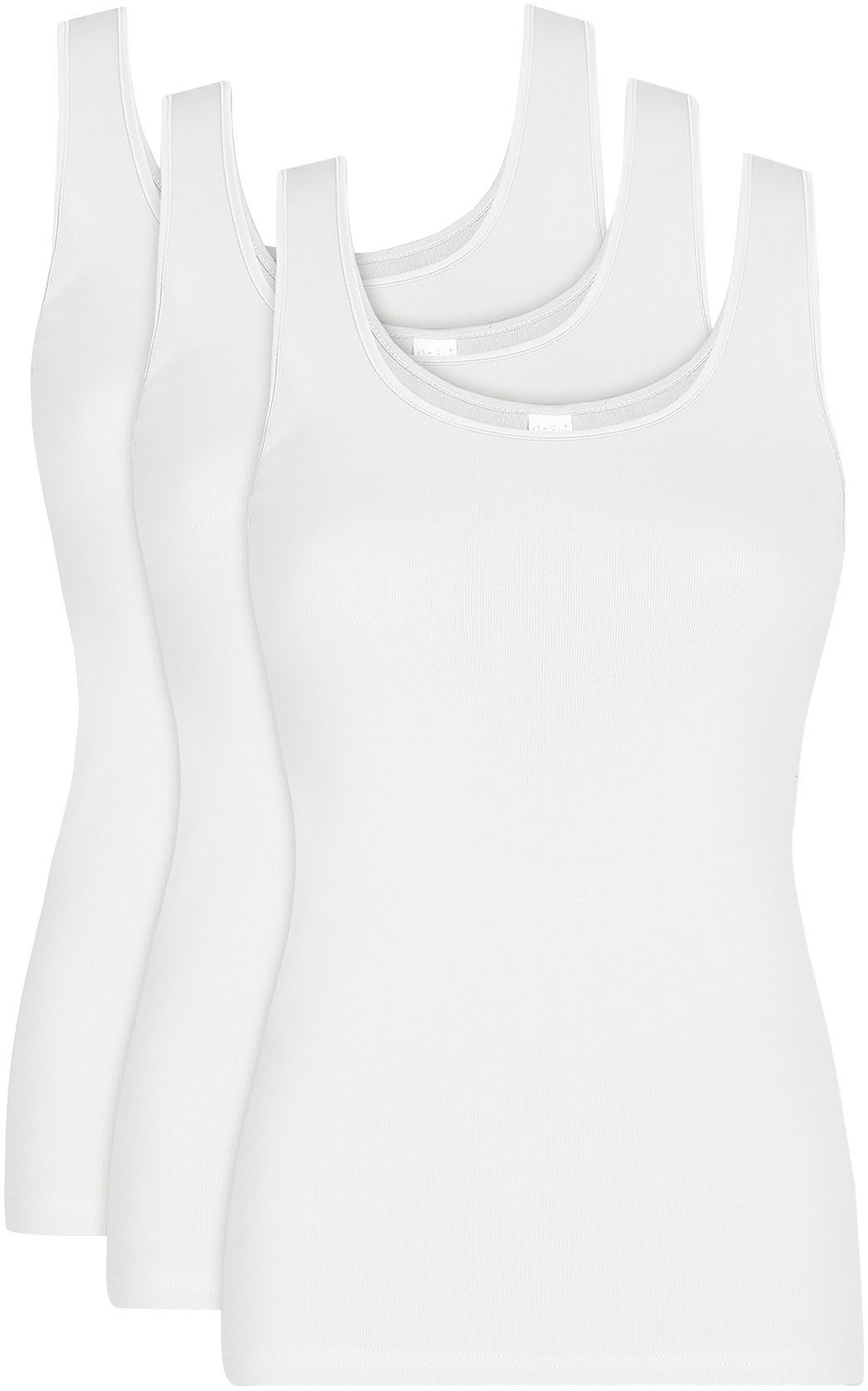Nina Von C. Hemd "Daily" met gladde oppervlakte (3 stuks) dames armloze tops maat 50 wit