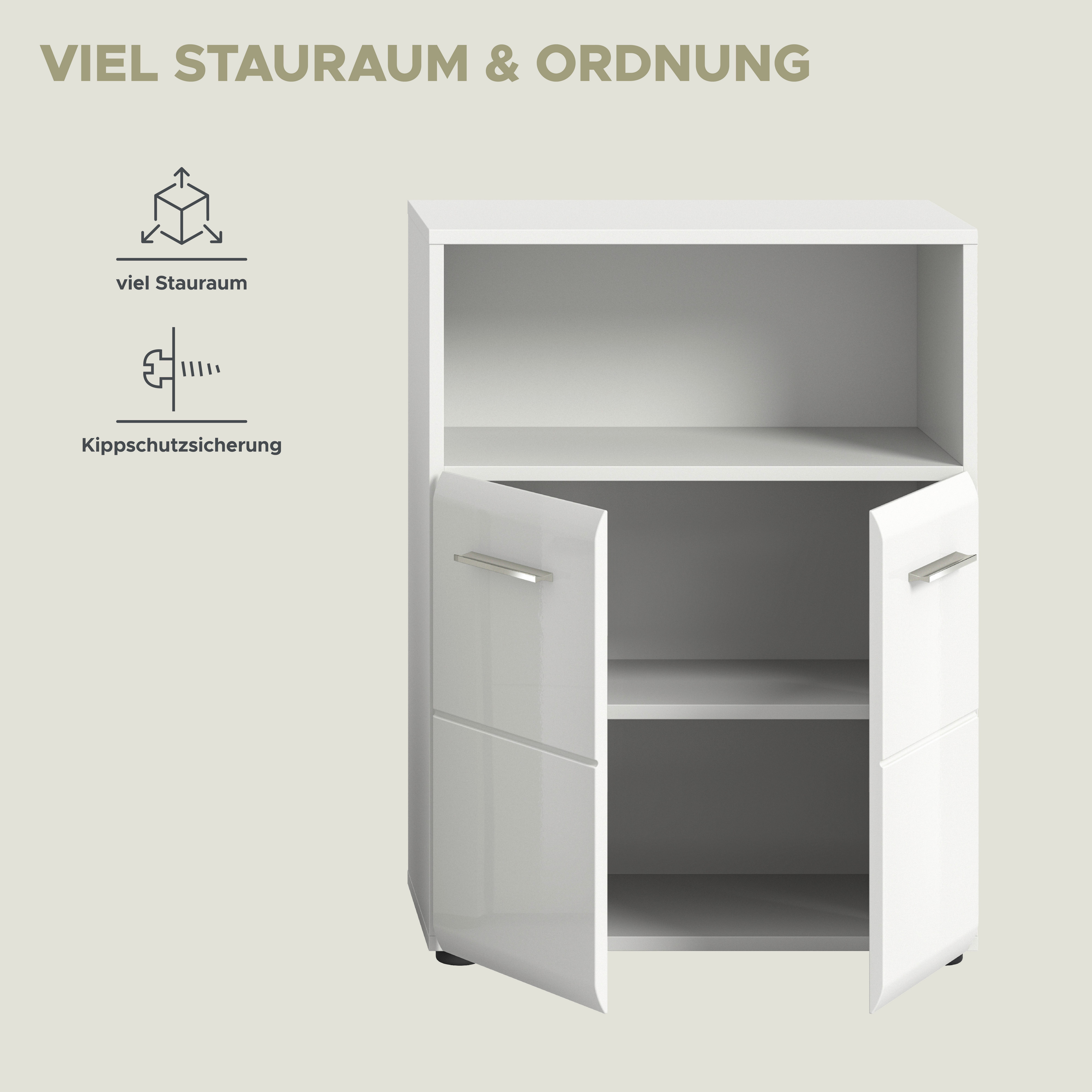 INOSIGN Halfhoge kast FLORENZ, TOPSELLER!, Breedte 60 cm, 2 deuren, 1 legplank, 1 open vak