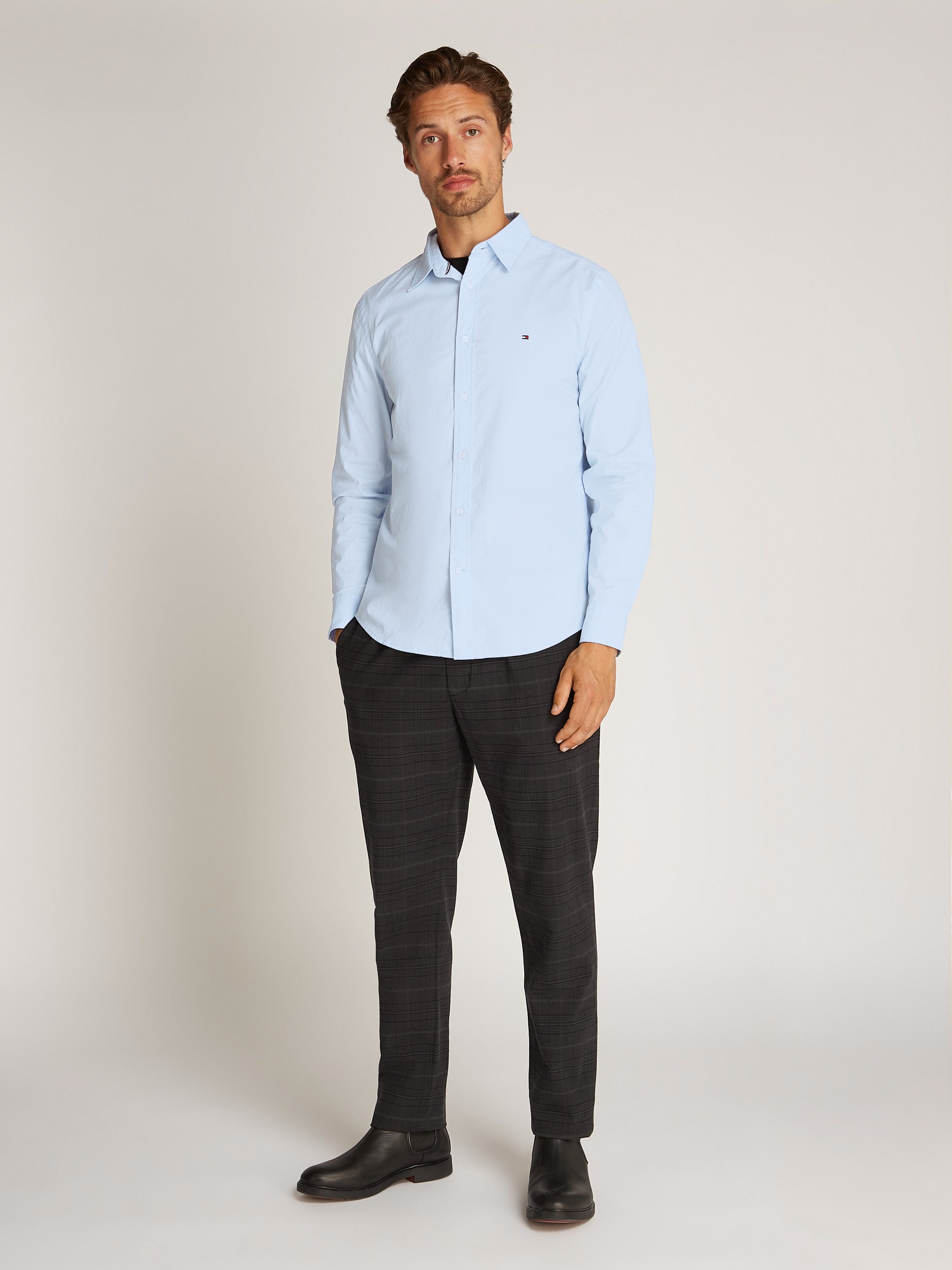 Tommy Hilfiger Businessoverhemd FLEX POPLIN KENT COLLAR SF SHIRT
