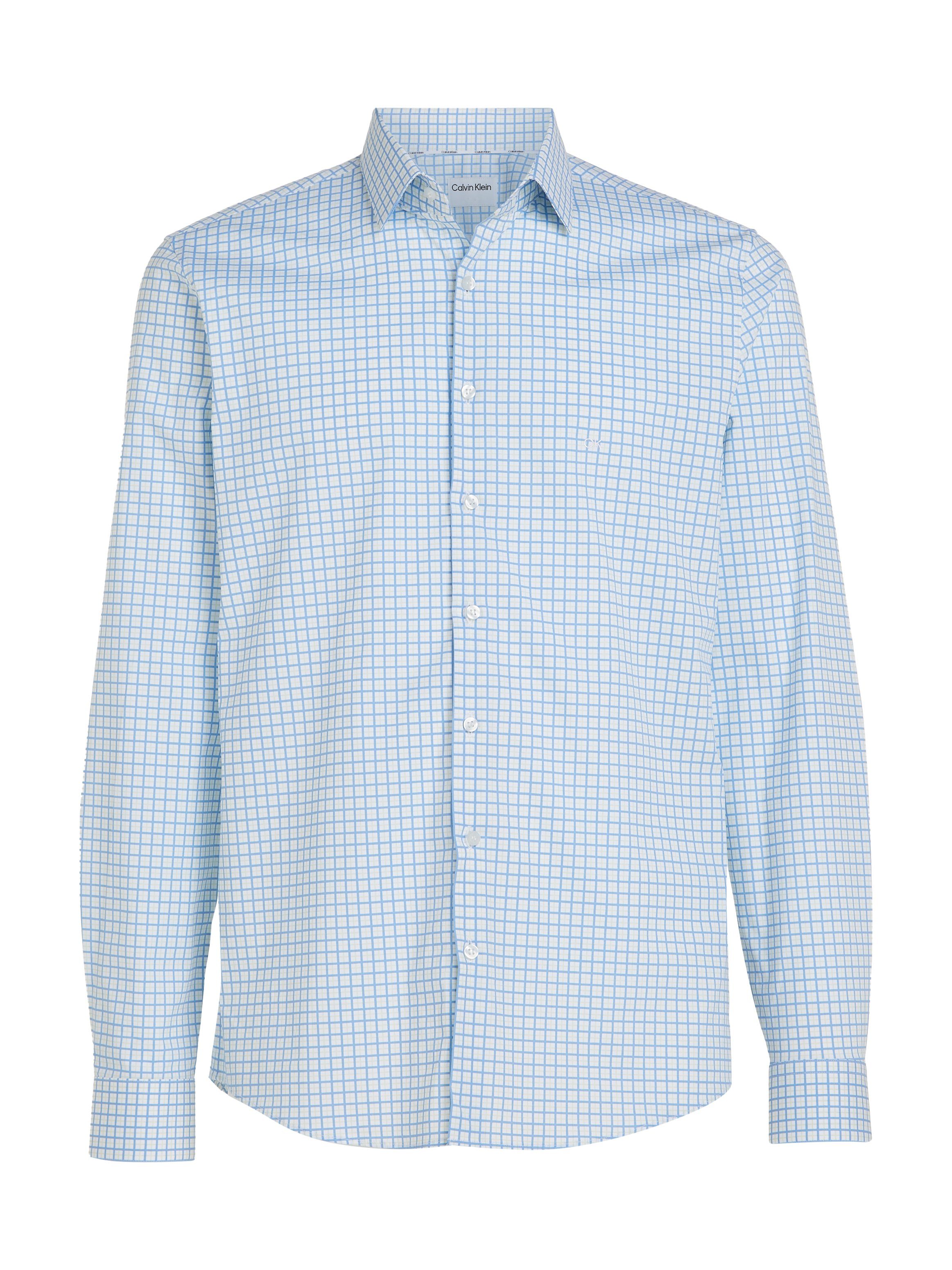 Calvin Klein Overhemd met lange mouwen POPLIN CHECK PRINT SLIM SHIRT