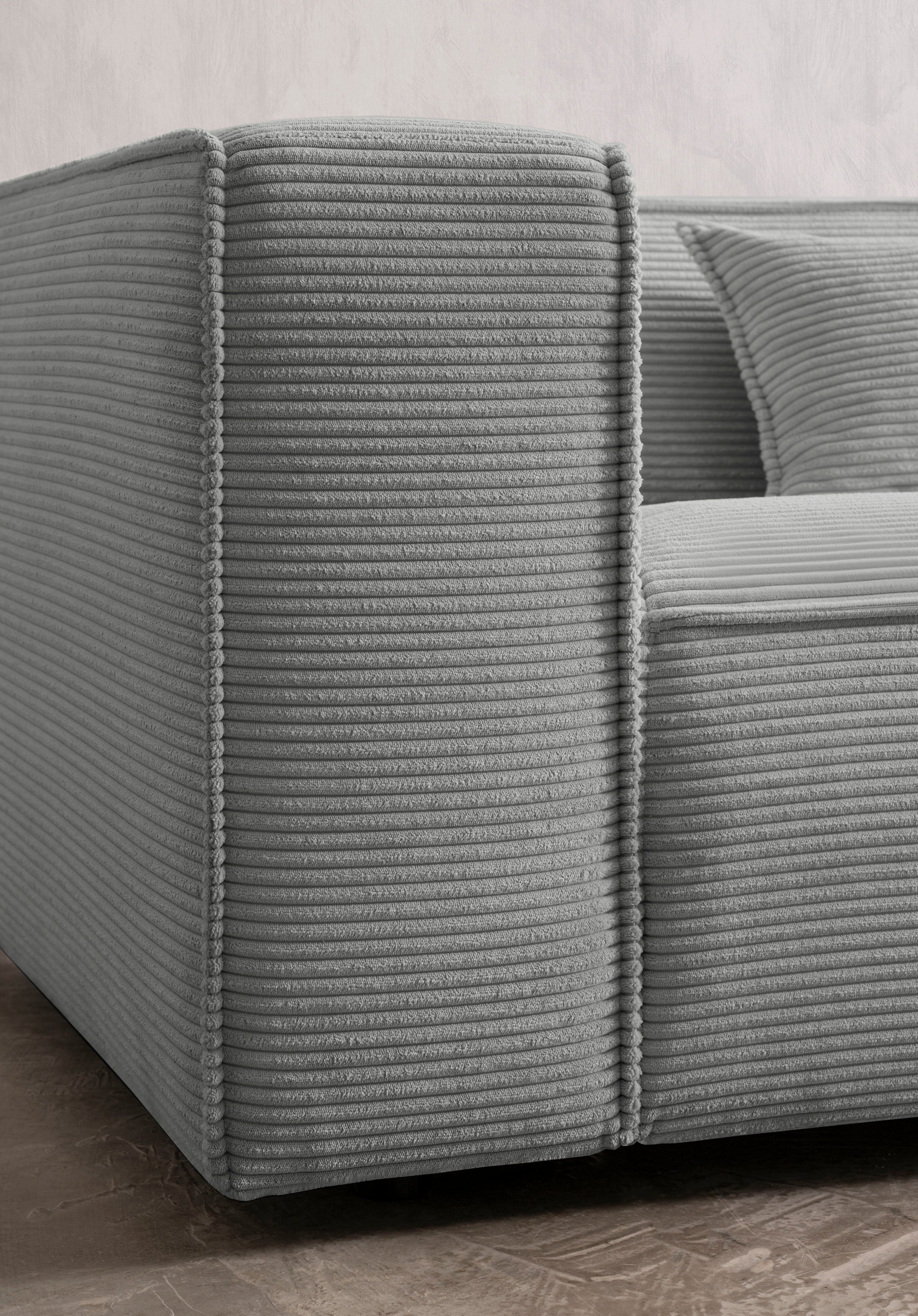LeGer Home by Lena Gercke 3-zitsbank PIARA, bank met biesnaad, sofa in cord of linnenlook