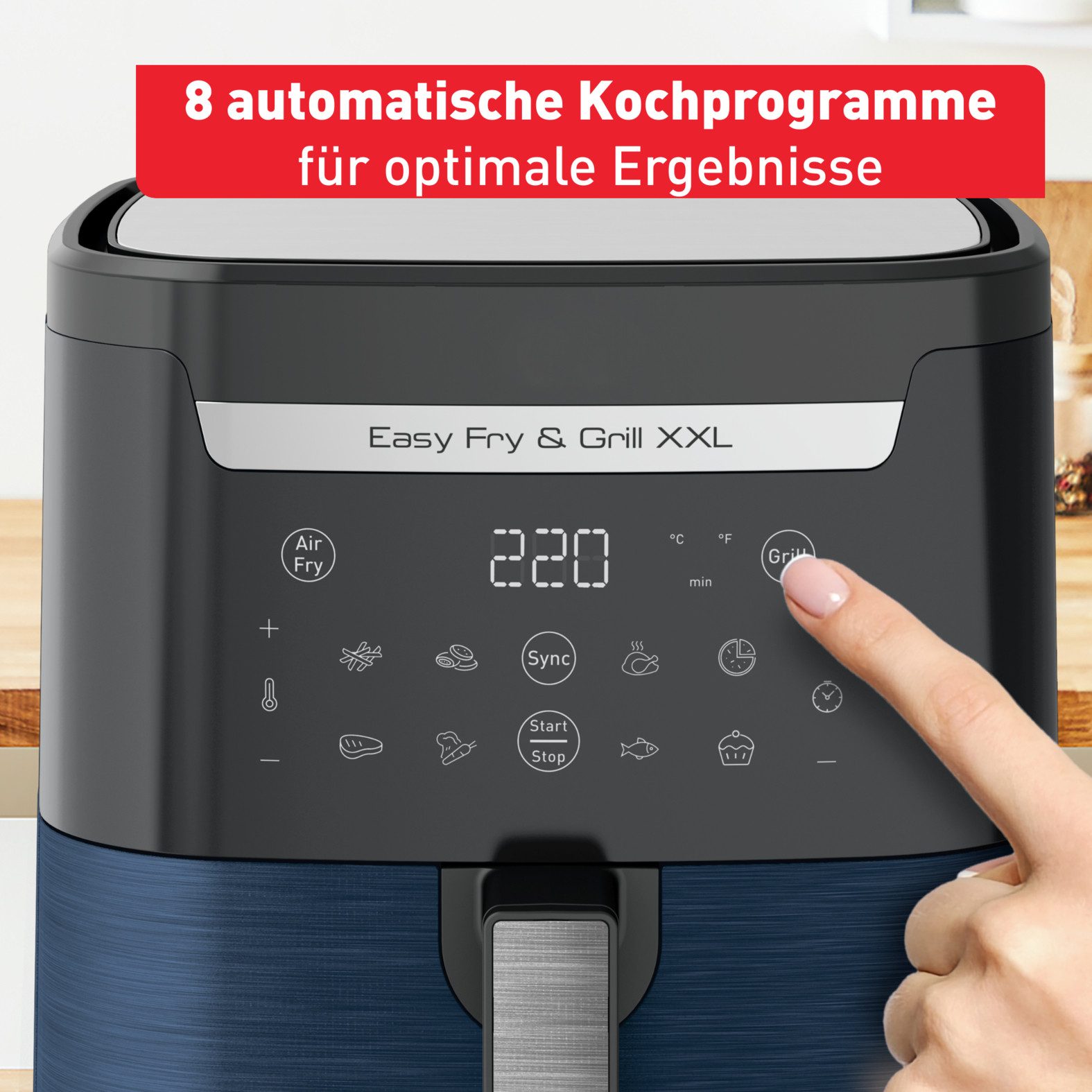 Tefal Airfryer EY8018 Easy Fry & grill XXL, 2-in-1 2 aparte zones, 6,5 l xxl-inhoud, ey8018