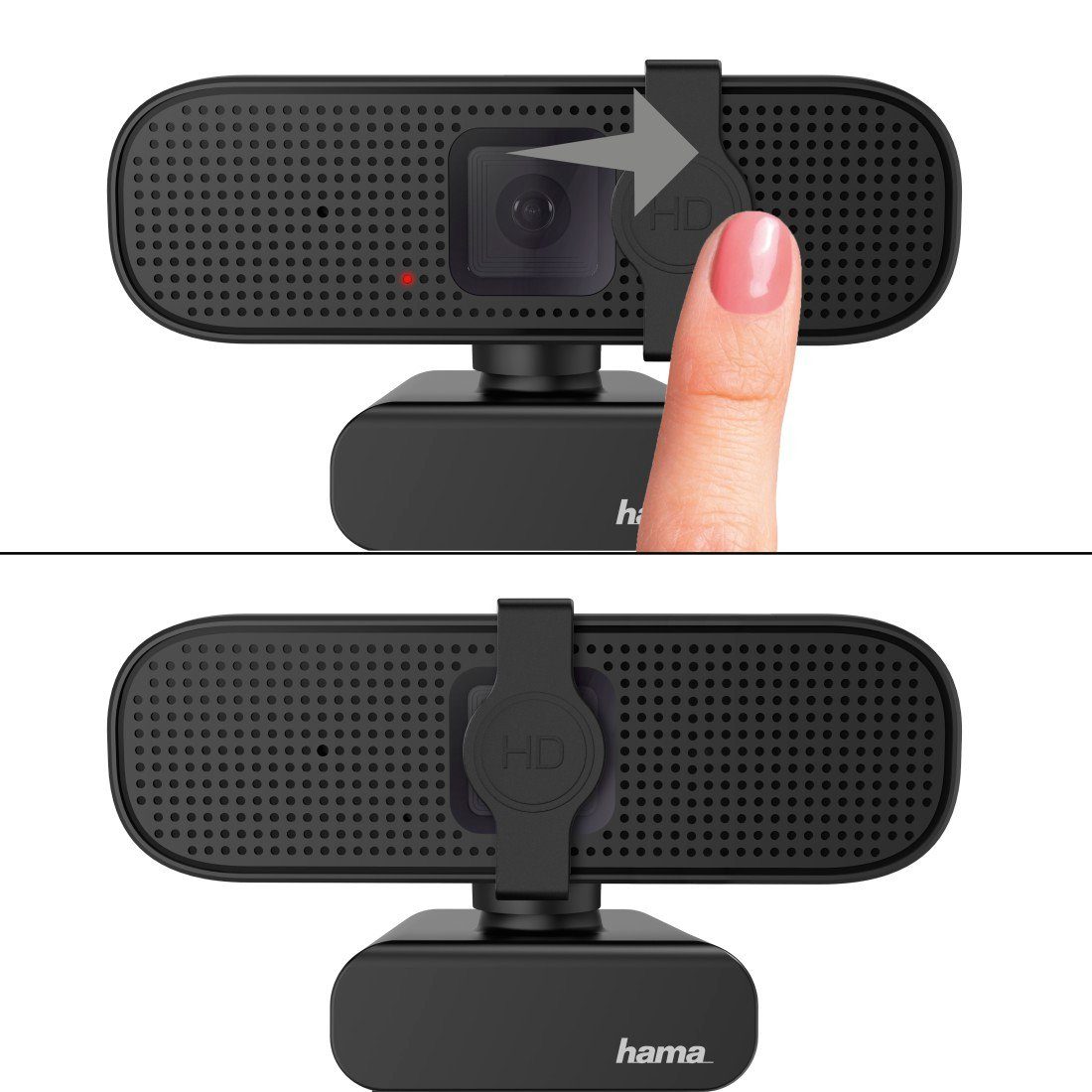 Hama Full HD-webcam PC webcam voor laptop, PC, streamen, chatten met microfoon, Windows, Mac