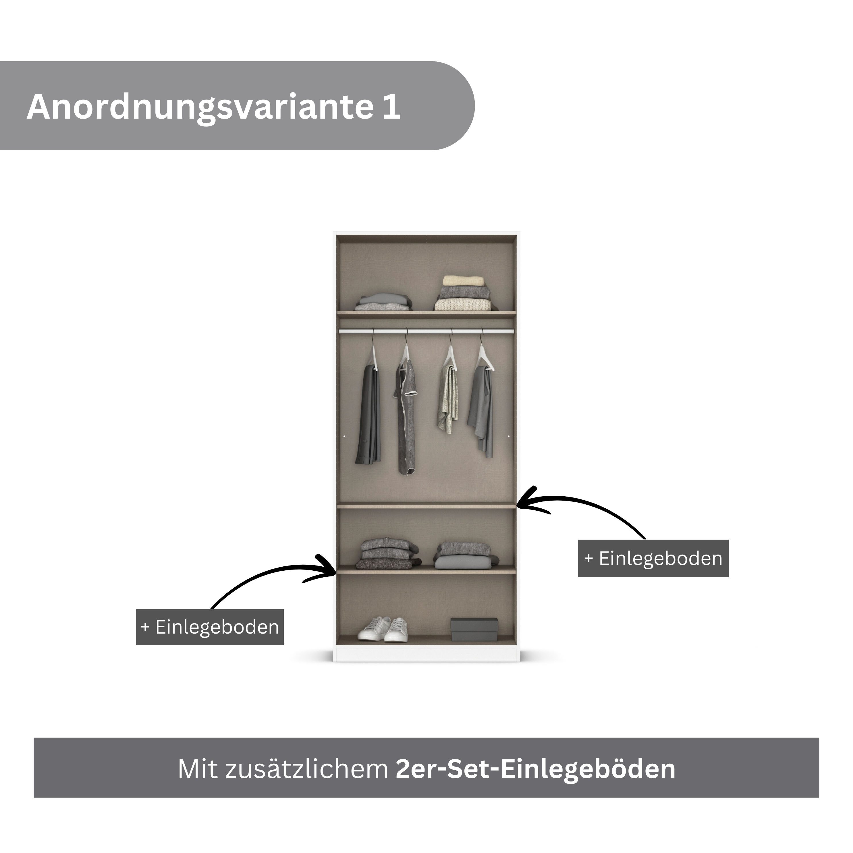 rauch Draaideurkast Kleiderschrank Schrank Garderobe AGORDO TOPSELLER Schlafzimmer doordachte binnenuitrusting, in 6 breedtes en 2 hoogtes made in germany