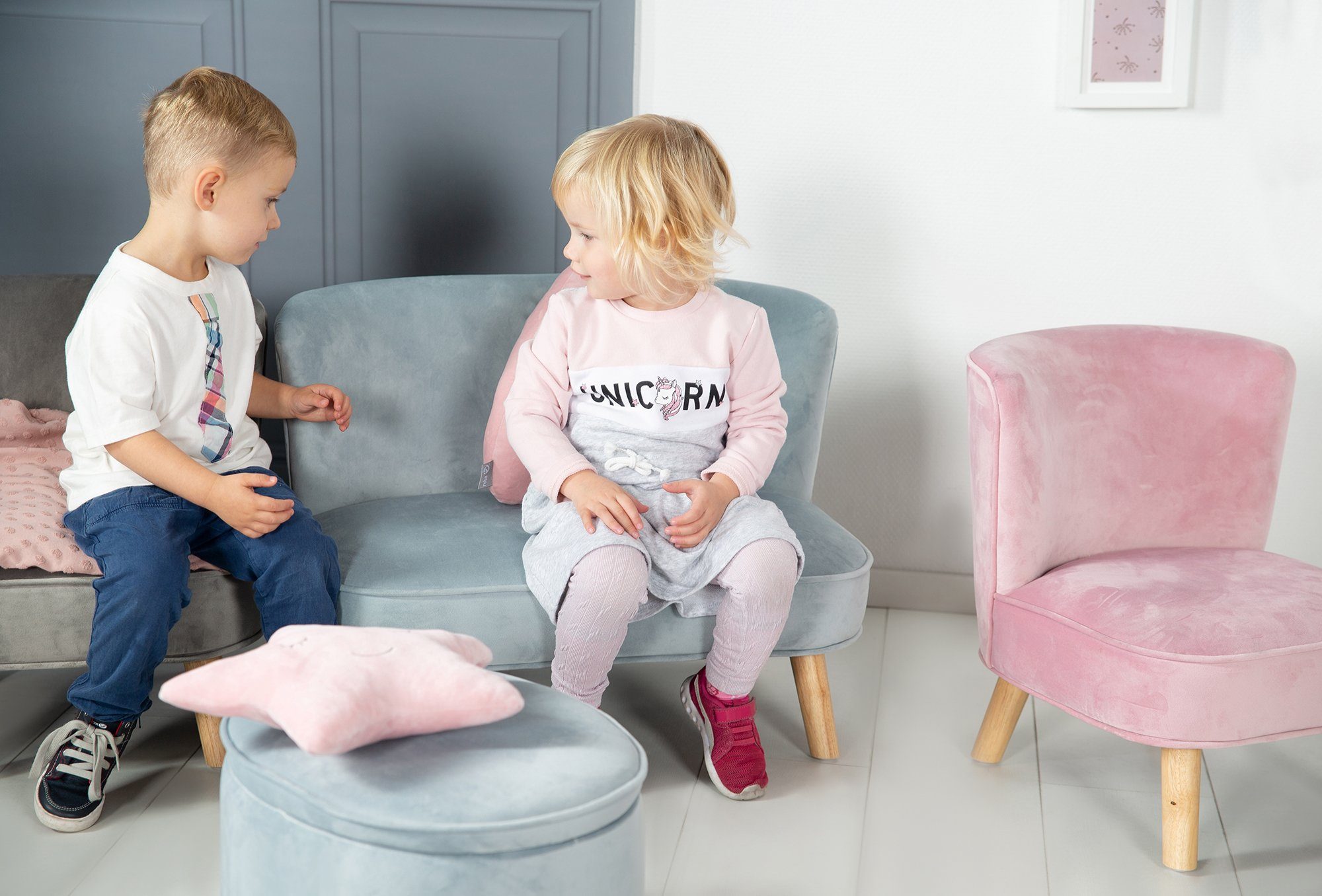 Roba® Kinderbank Lil Sofa met houten voetjes