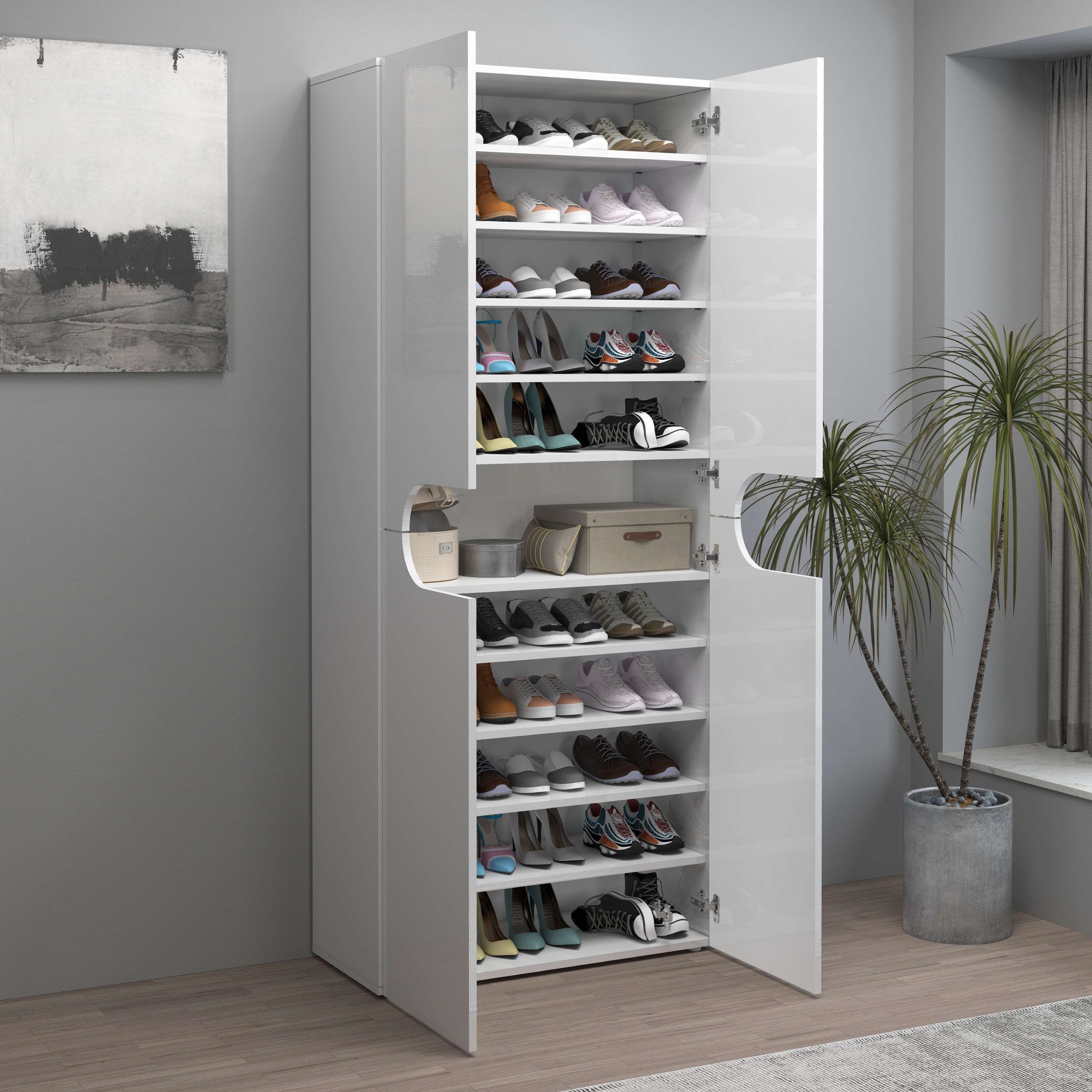 INOSIGN Schoenenkast Real, schoenenkast, schoenencommode, schoenenrek, breedte 80 cm, hoogte 190 cm