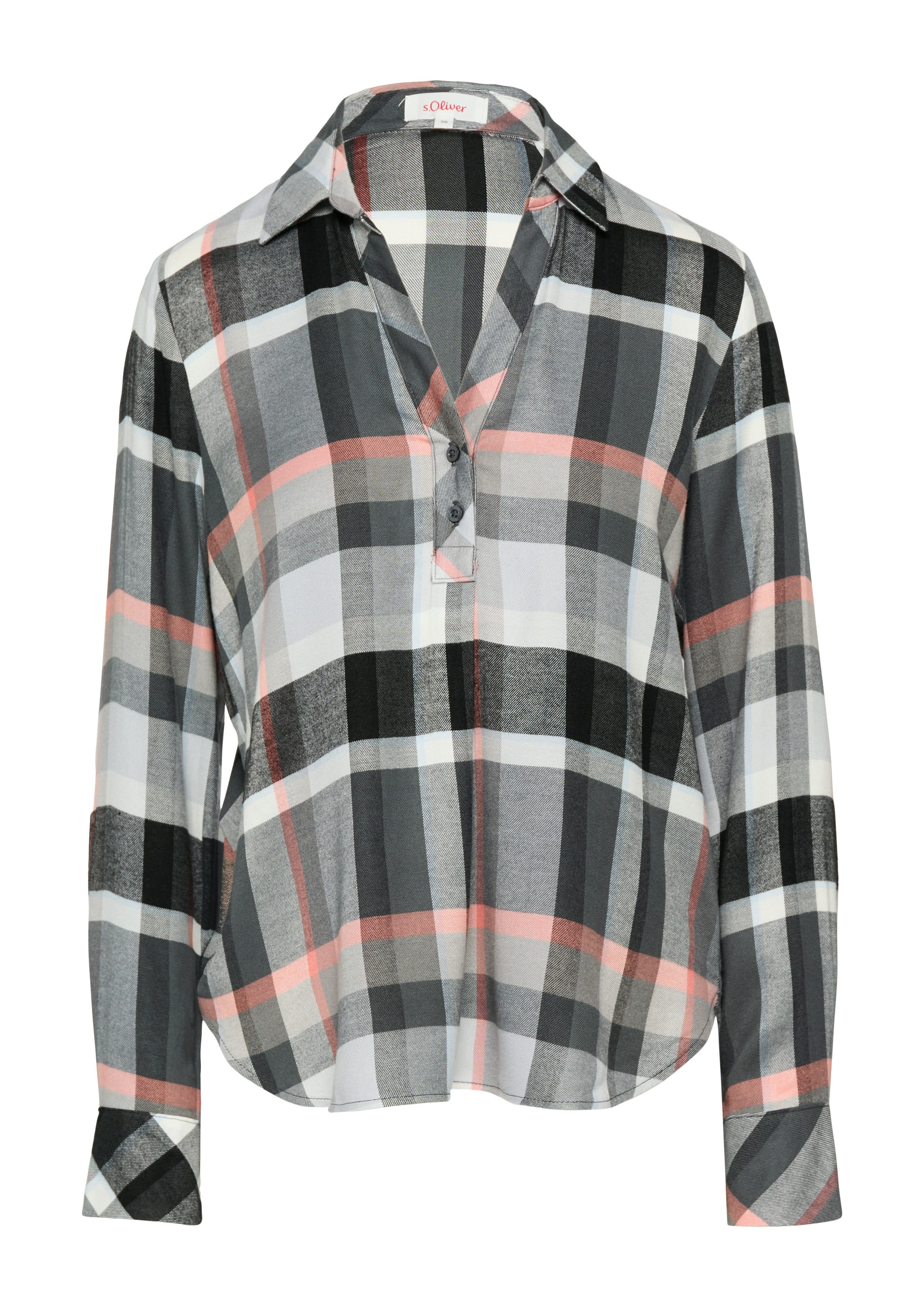 s.Oliver Blouse met lange mouwen met ruitpatroon