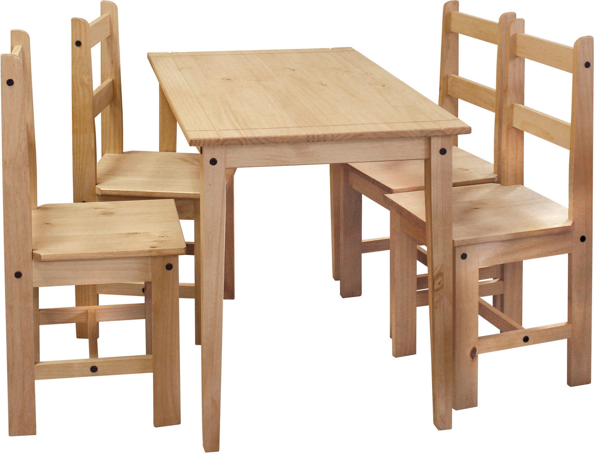 Home affaire Eethoek Houten oppervlak honingkleurig gewaxed (set, 5-delig)