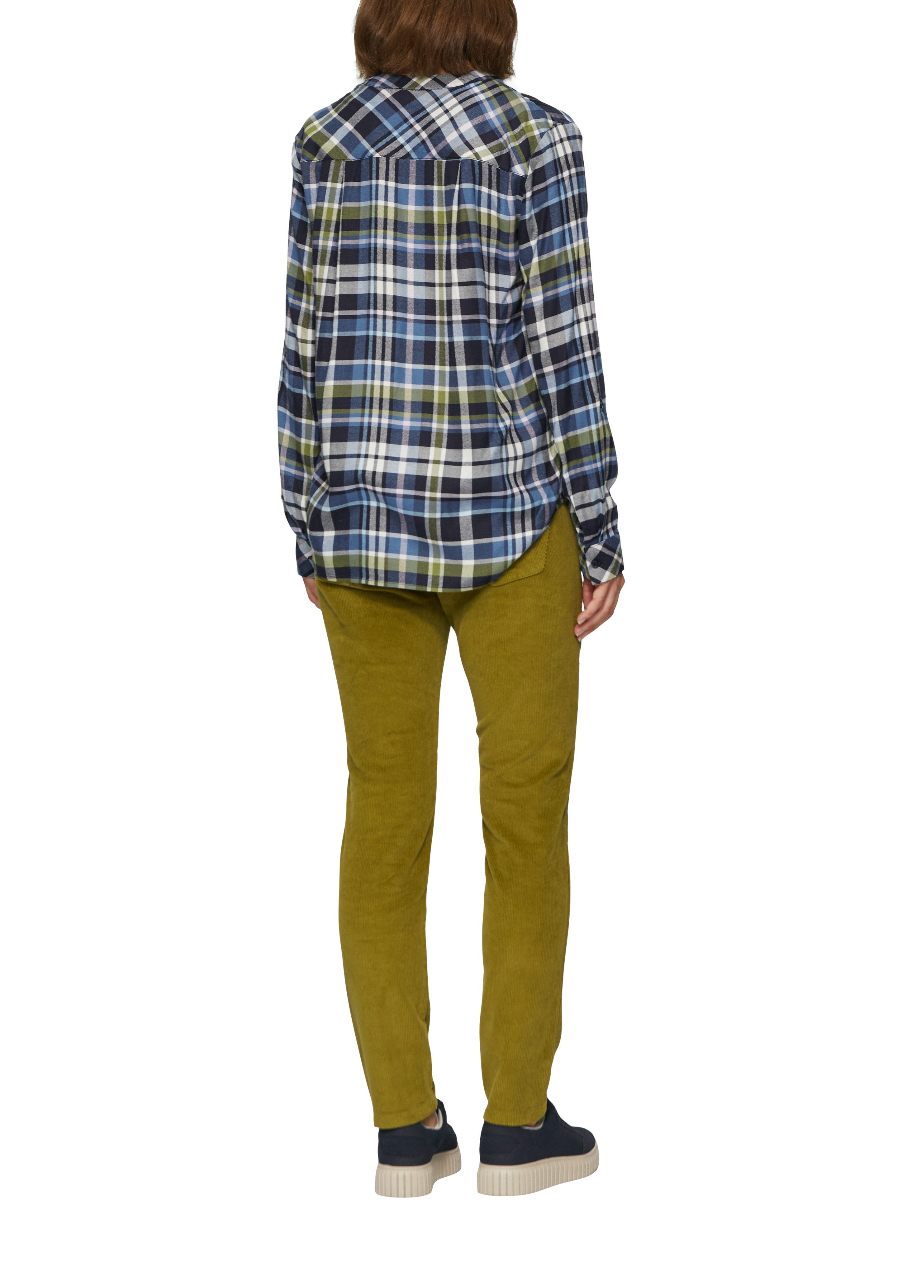 s.Oliver Blouse met lange mouwen geruit met v-halslijn