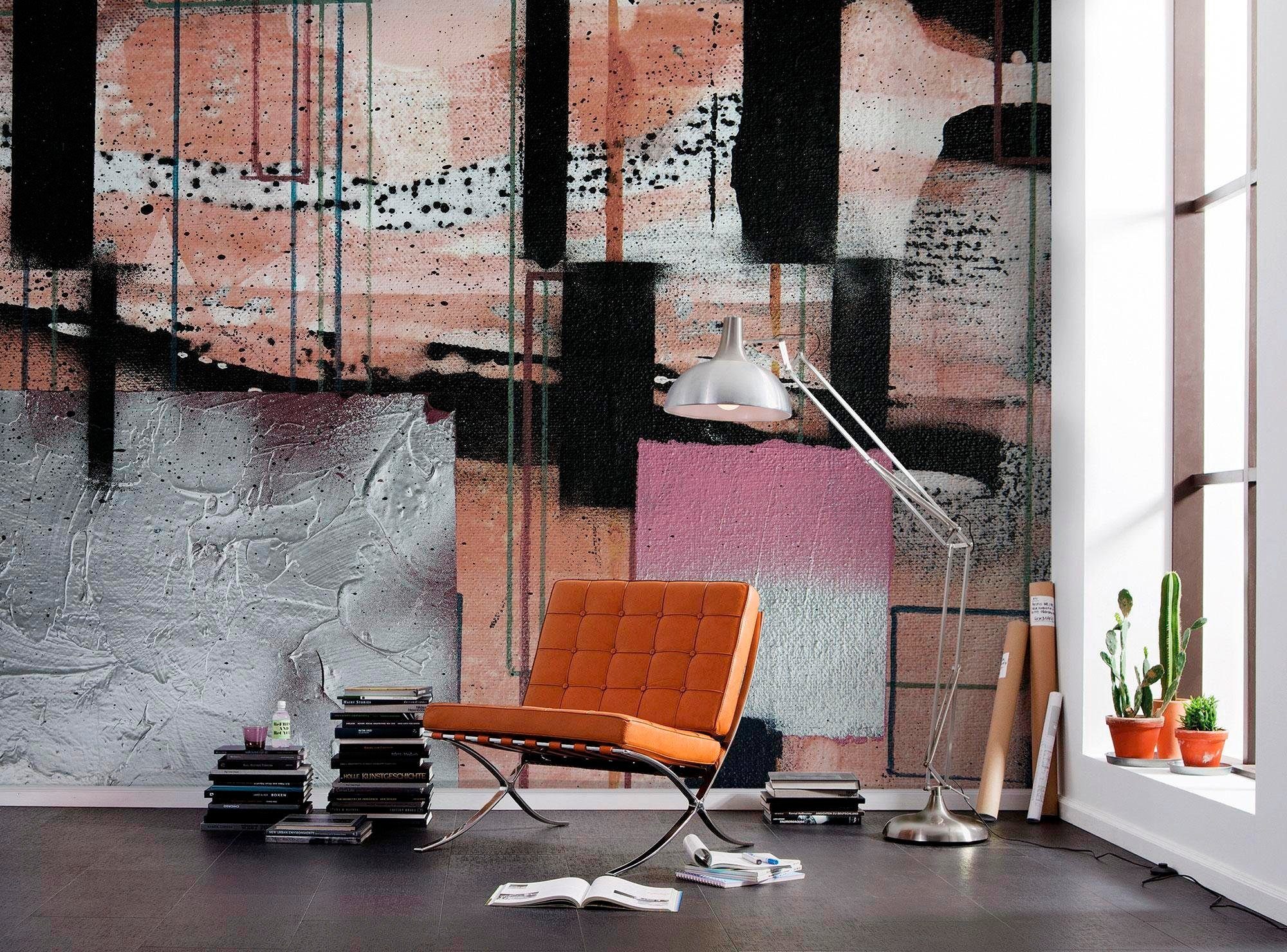 Komar Vliesbehang Digitale print vlies - Squares Dropping - Afmeting 500 x 280 cm (1 stuk)