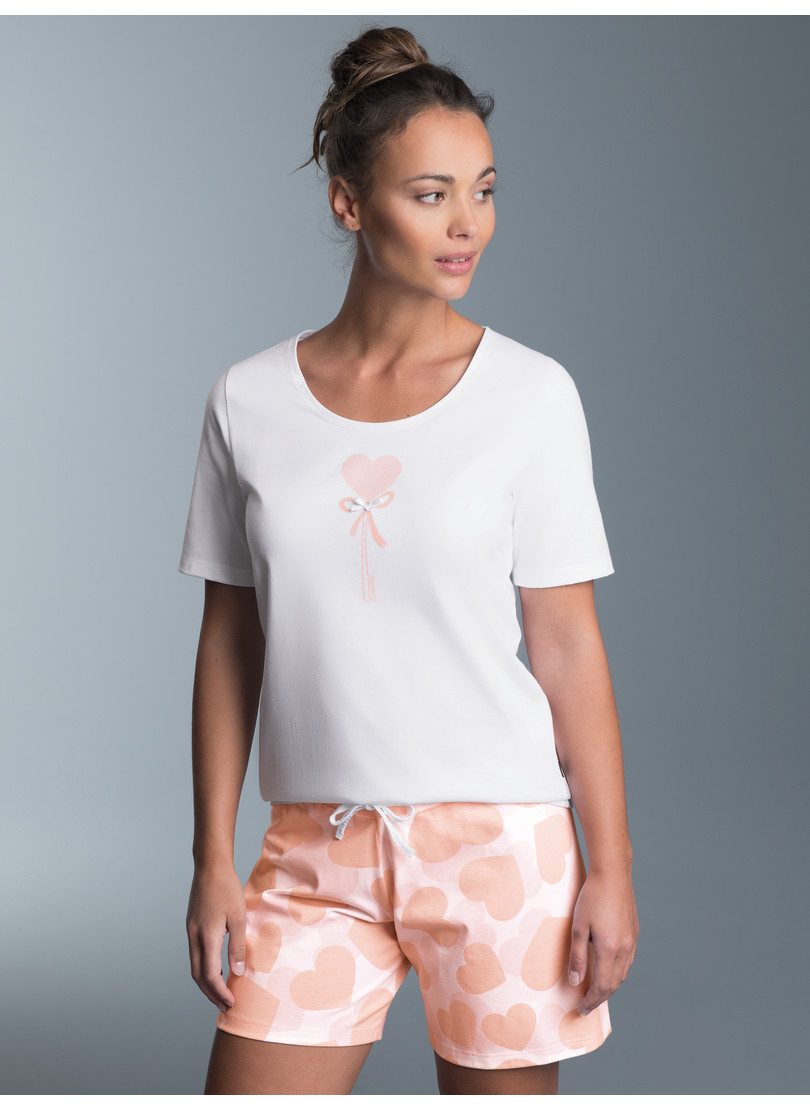 Trigema Pyjama TRIGEMA korte pyjama in schattig hartjes-design (1-delig)