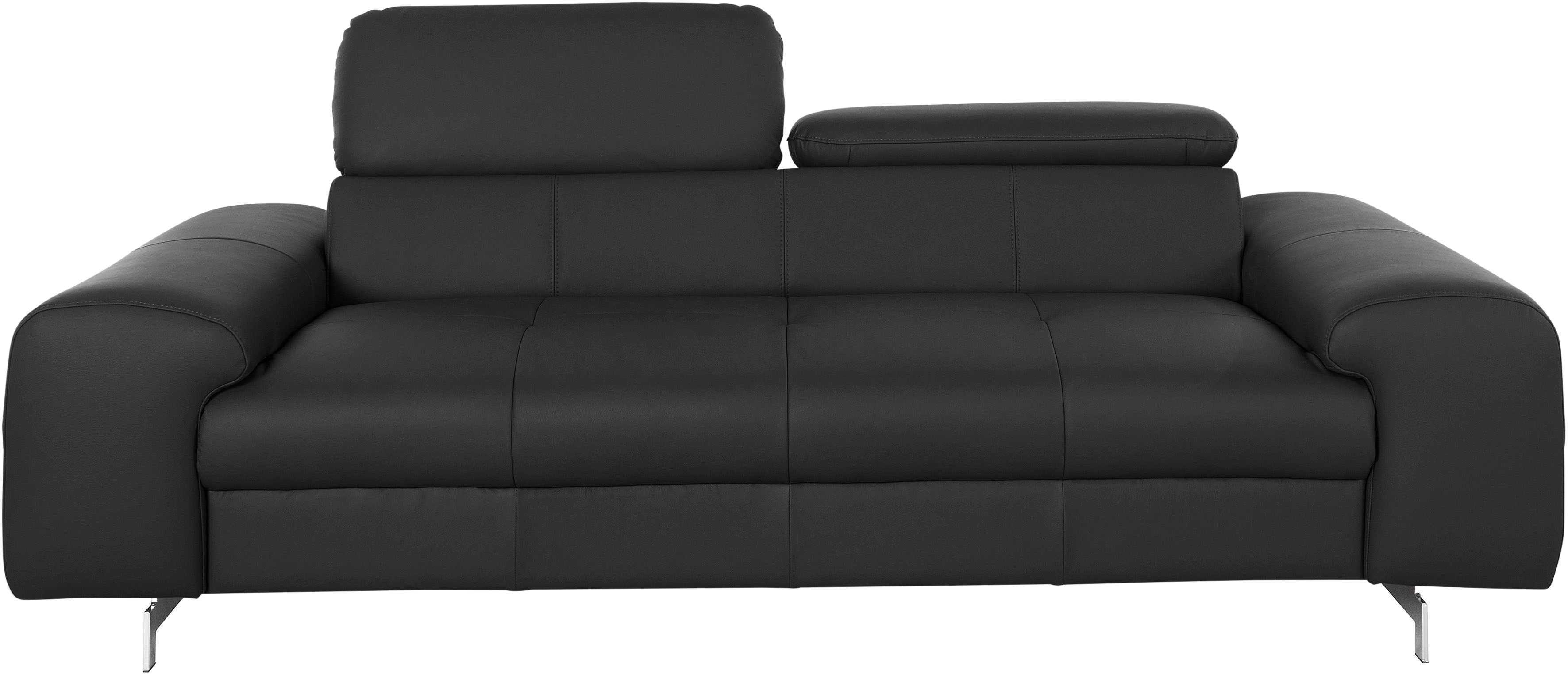 COTTA 3-zitsbank Chef Big-sofa met verstelbare rugleuning, elegante metalen poten