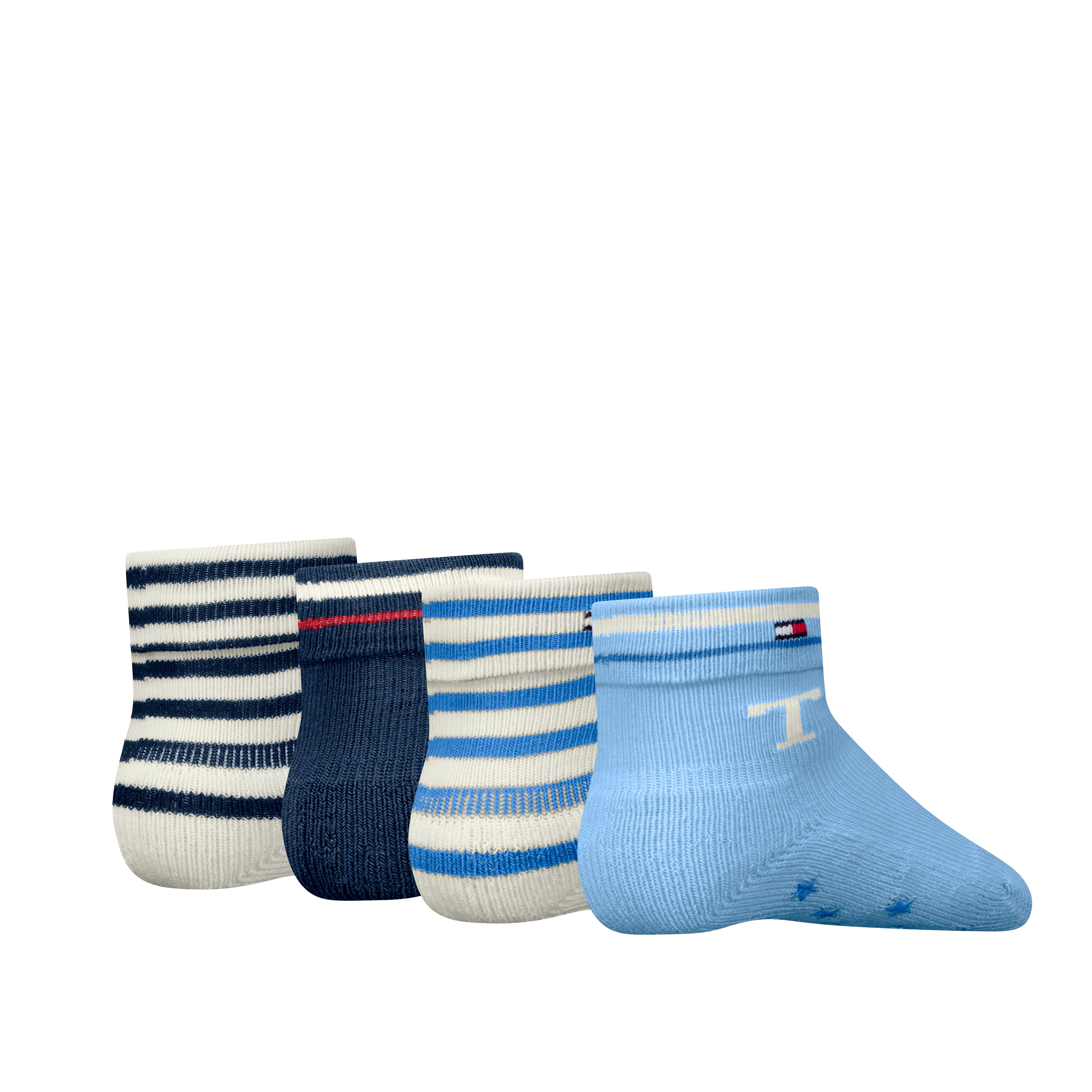 Tommy Hilfiger Sokken TH BABY SOCK 4P FOLD OVER STRIPE ECOM (Set van 4)
