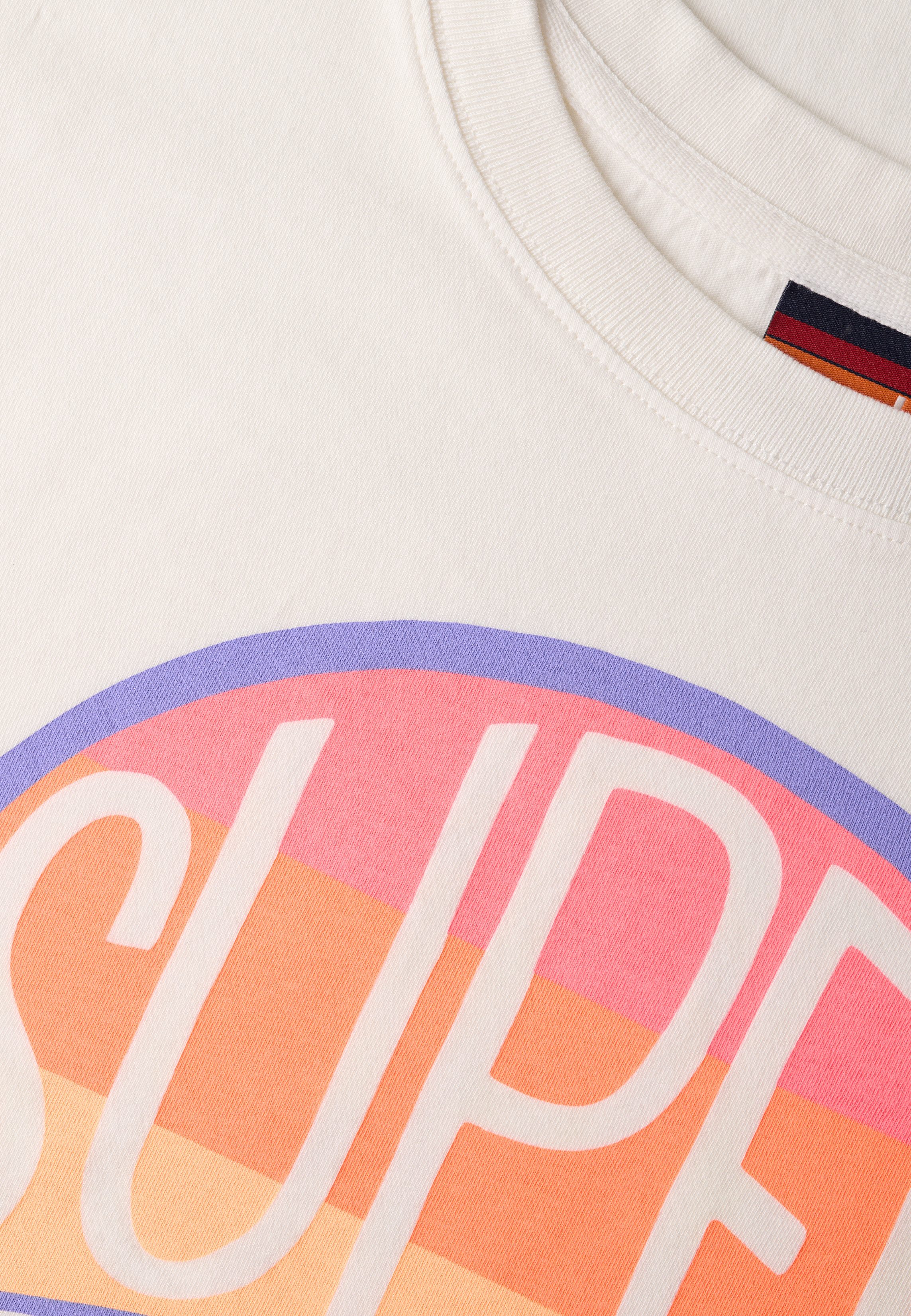 Superdry Shirt met ronde hals SU-NEON RAINBOW OVERSIZED TEE