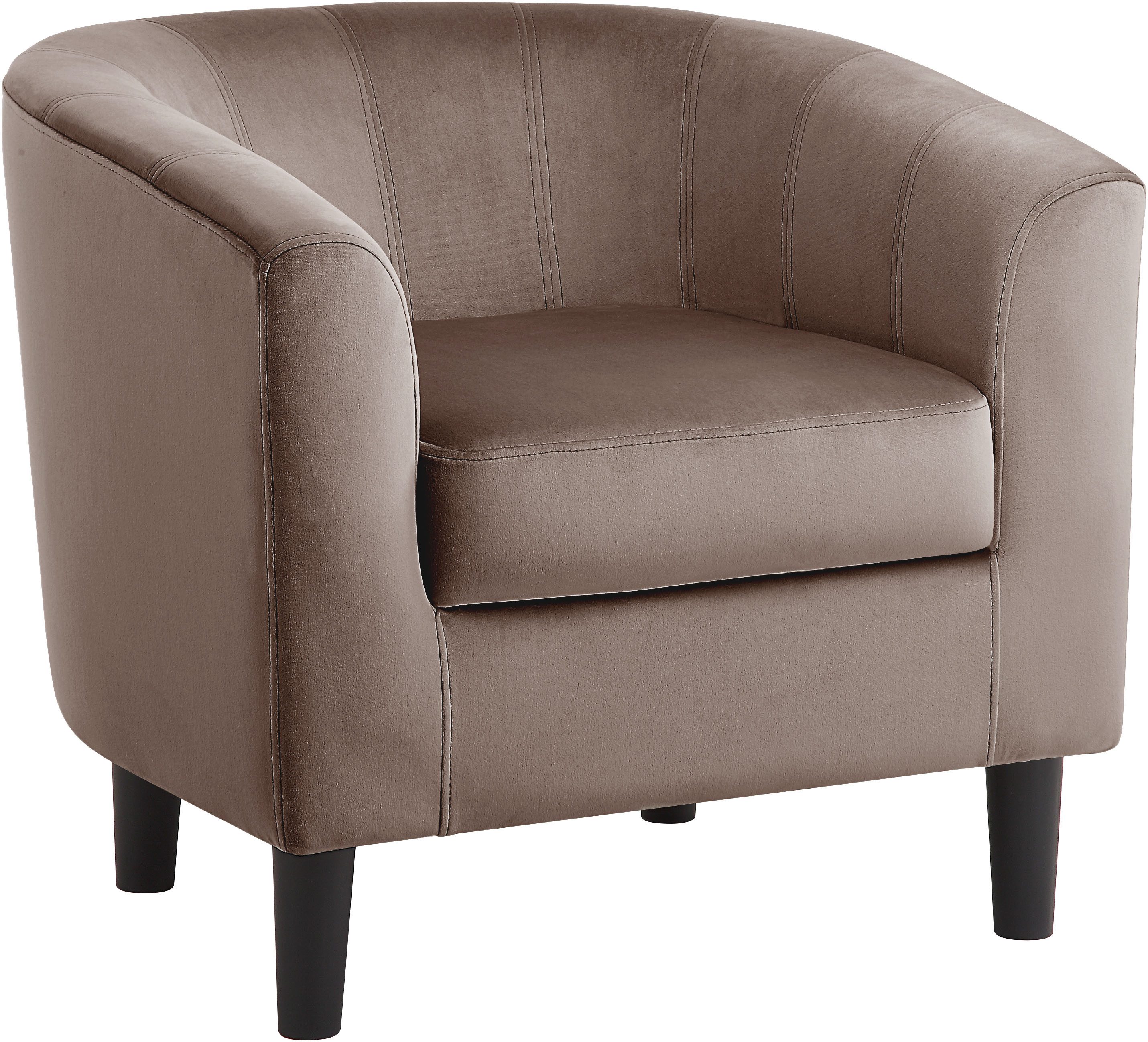 ATLANTIC home collection Fauteuil Carlos Cocktailsessel, loungesessel met fluwelen stof en veerkern