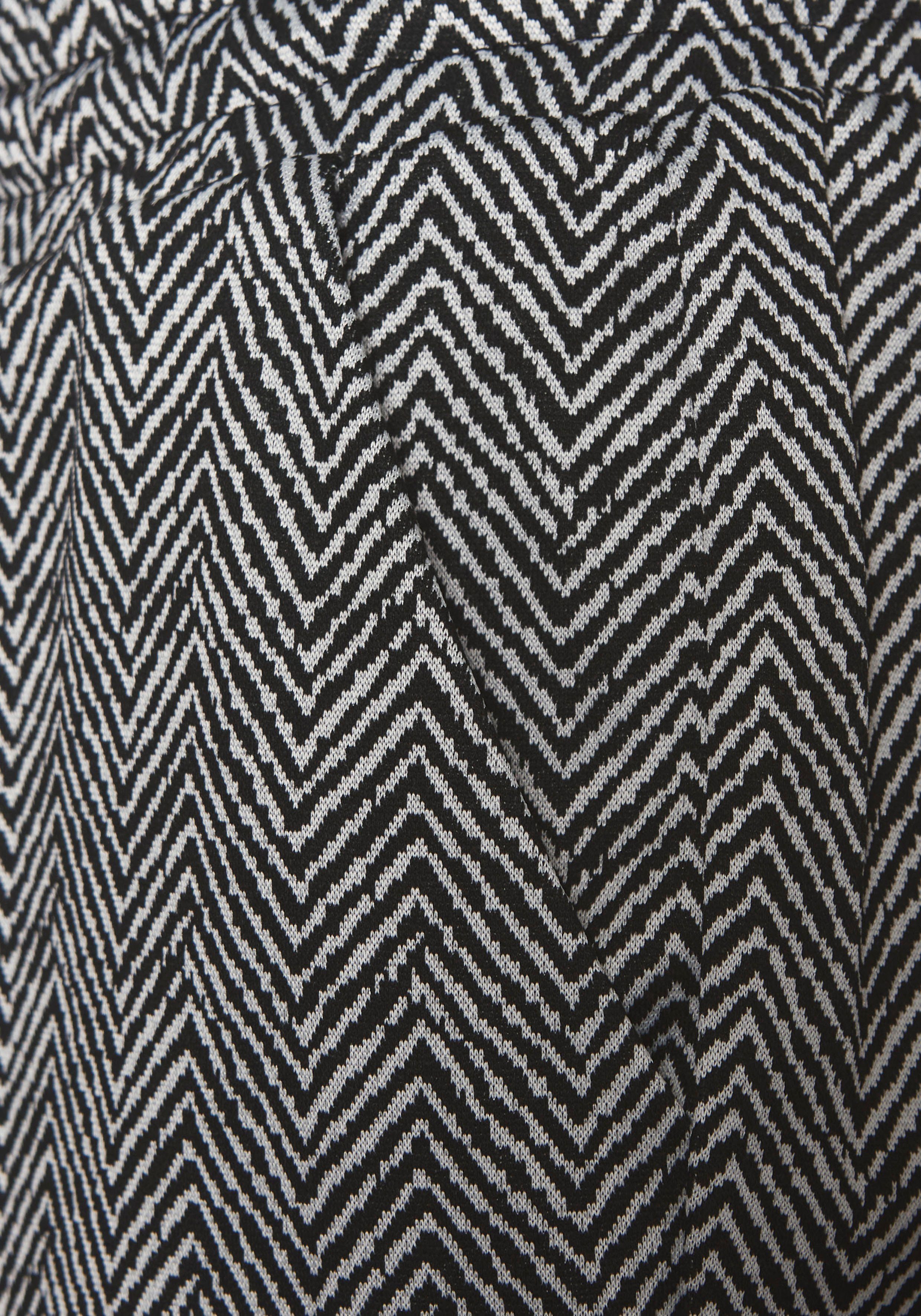 Vivance Joggingbroek met zigzagpatroon, instapbroek, elastische tailleband, smalle pasvorm