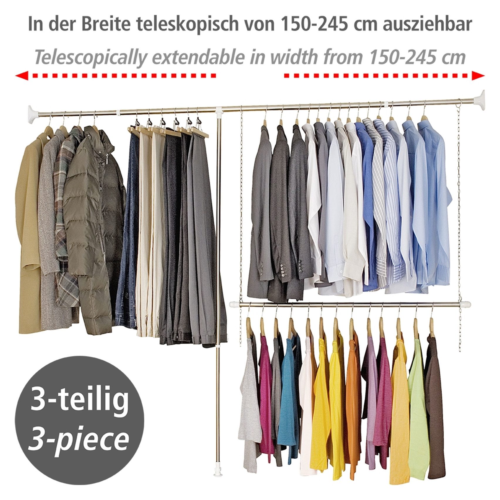 WENKO Telescooprek Kapstok (set, 3-delig)