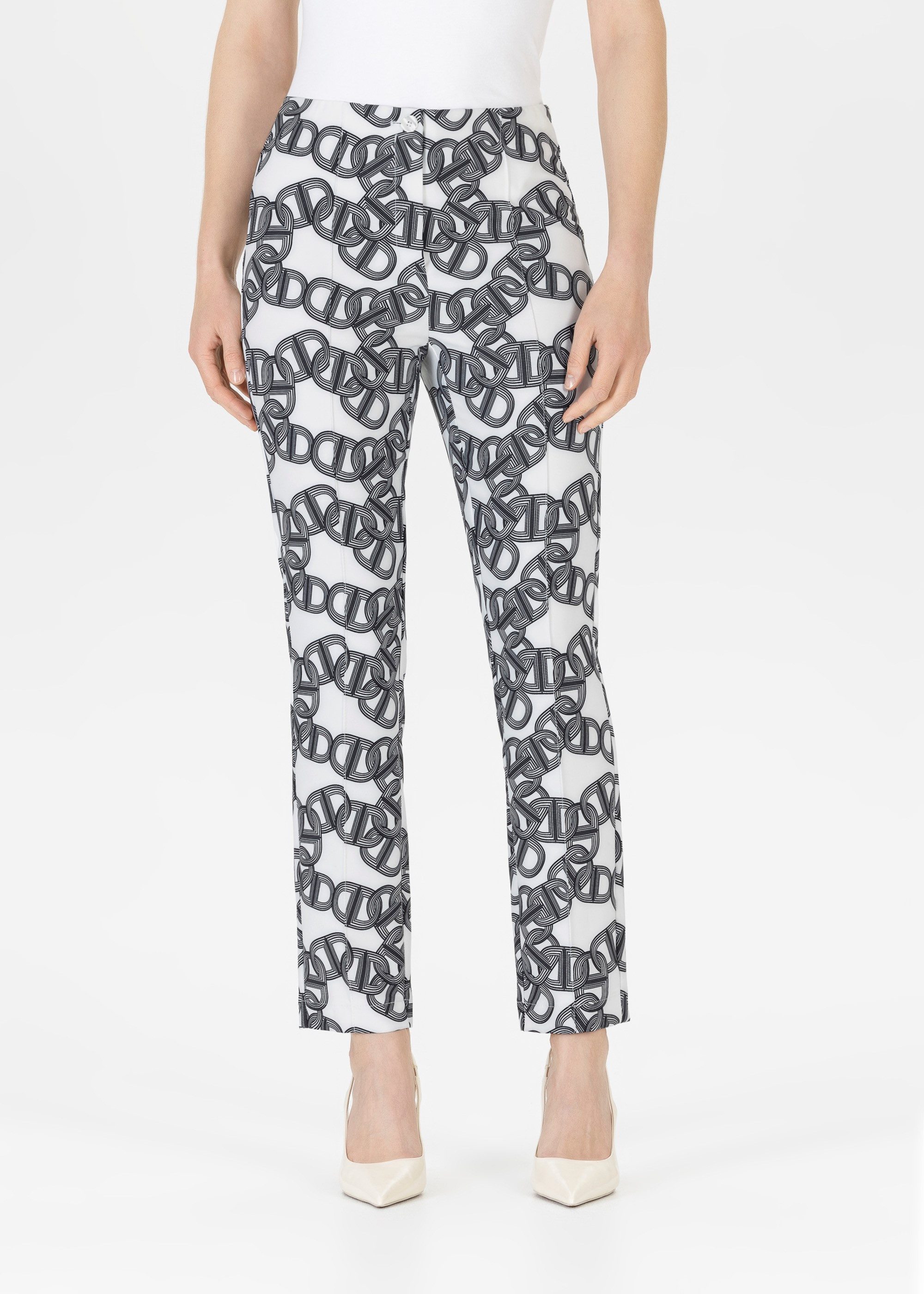 Stehmann Stoffen broek met grafisch patroon dames harembroeken maat 42 zwart