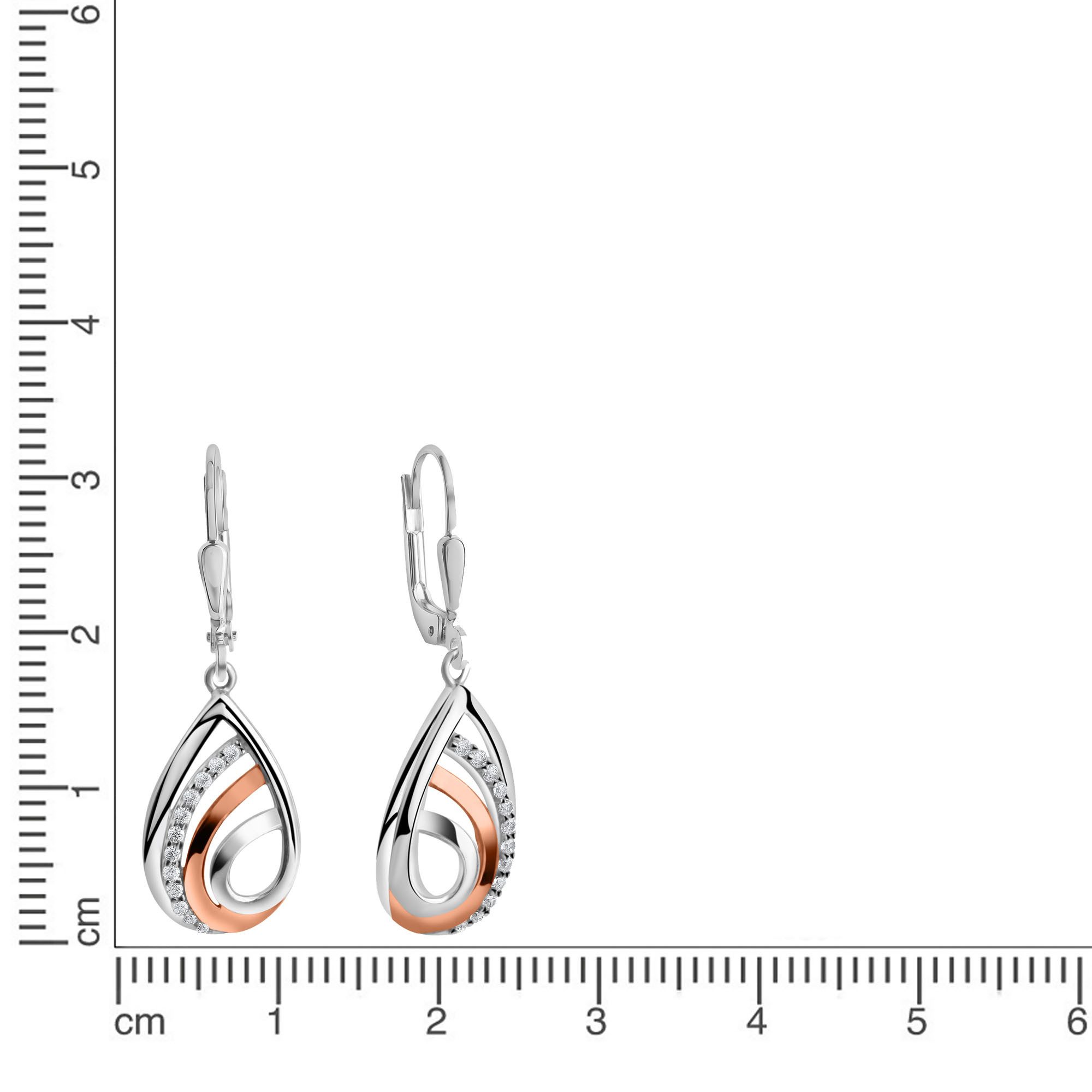 Firetti Paar oorhangers Sieraad Geschenk zilver 925 Oorsieraden Oorbellen Druppel Bicolor