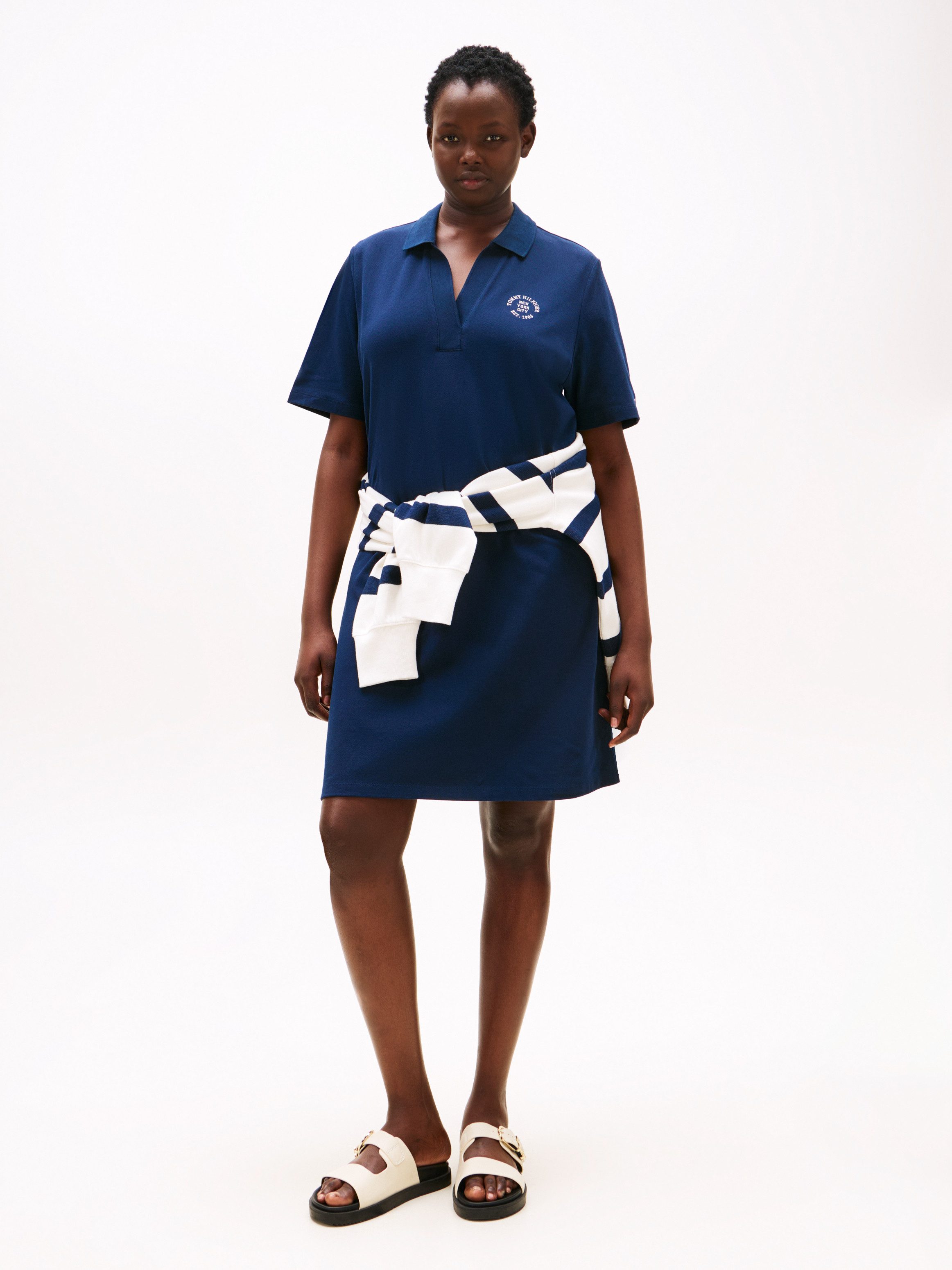 Tommy Hilfiger Curve Polojurk CRV OPEN-NK STAMP REG POLO DRESS