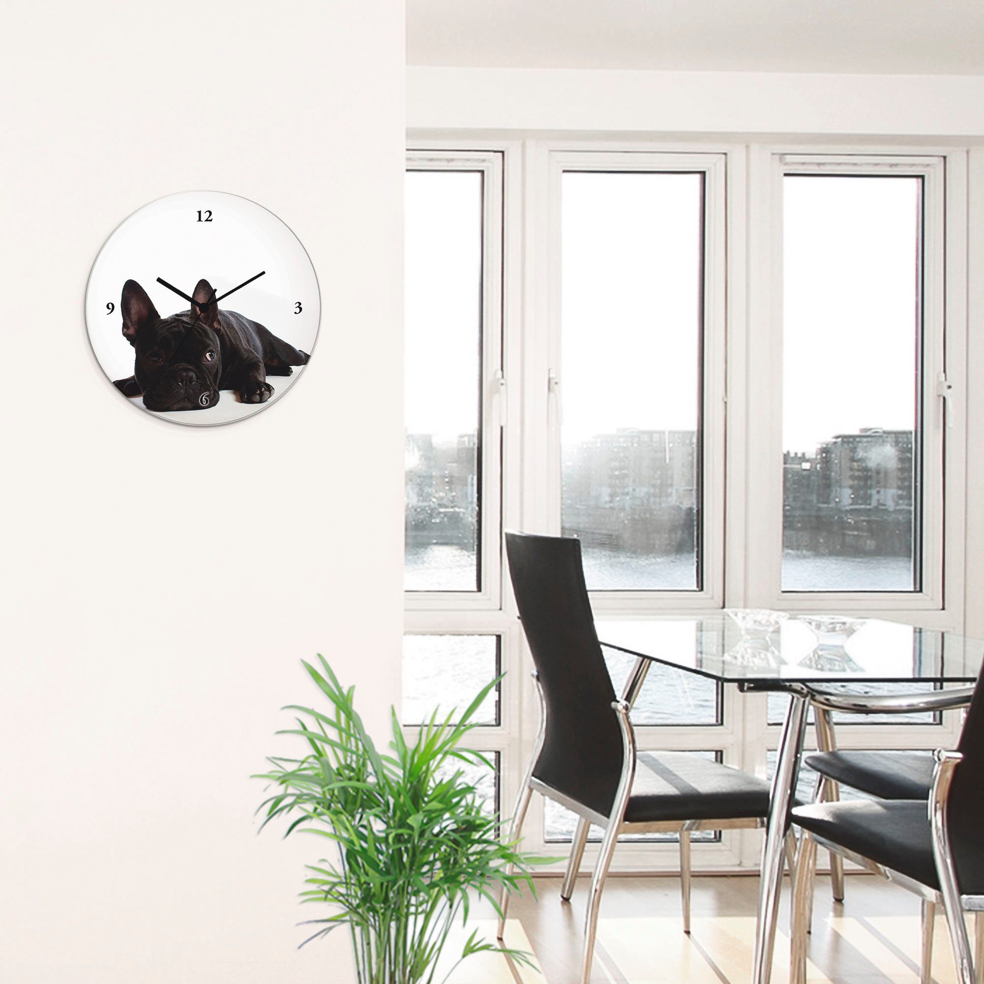 Artland Wandklok Bulldog optioneel verkrijgbaar met kwarts- of radiografisch uurwerk, geruisloos zonder tikkend geluid