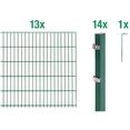 gah alberts dubbelstaafmat hekwerk 160 cm hoog, 13 matten voor 26 m, 14 palen (set) groen