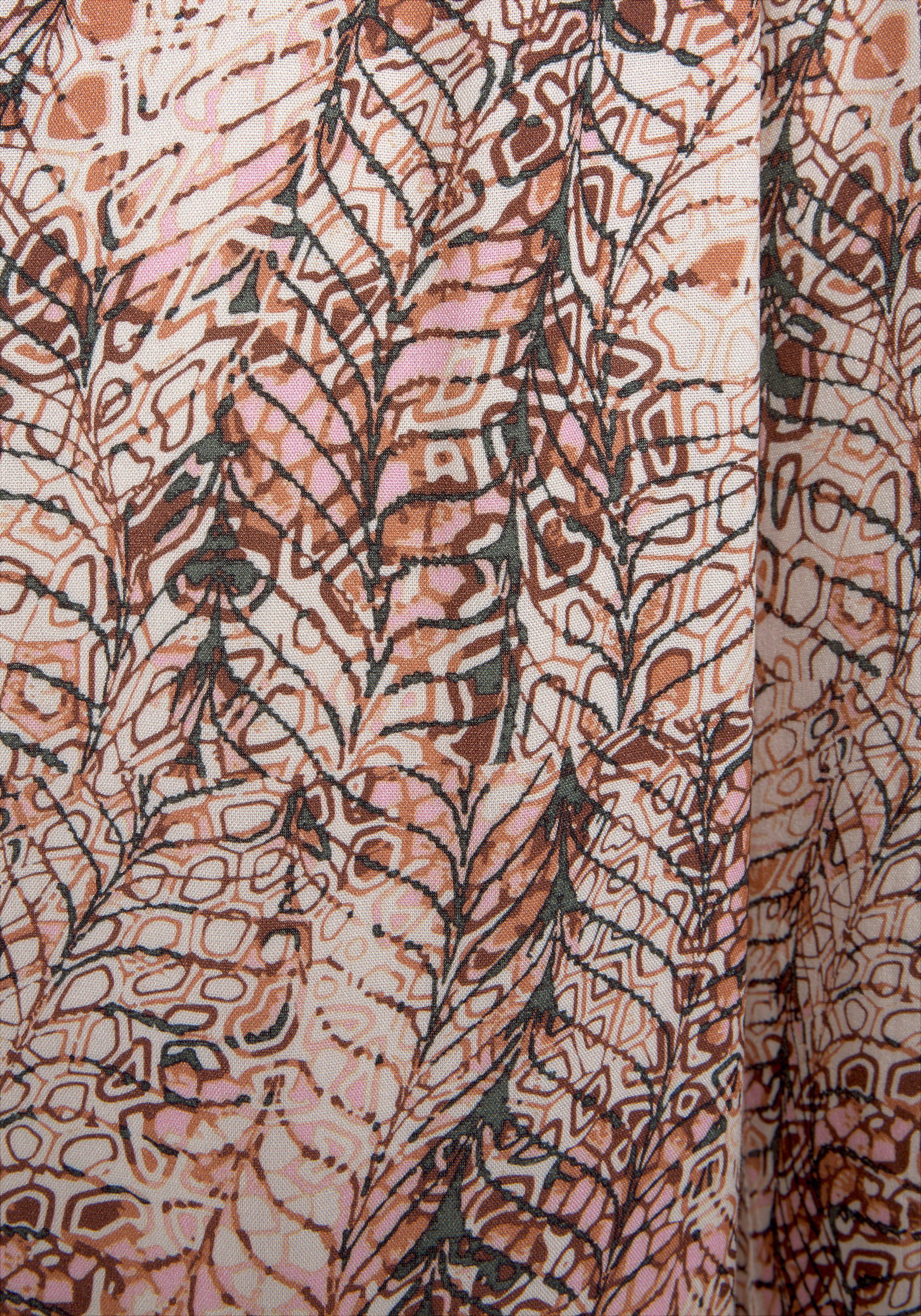 Buffalo Palazzobroek met all-over print, zijslits, losse pasvorm, zomershort (Met een bindceintuur)
