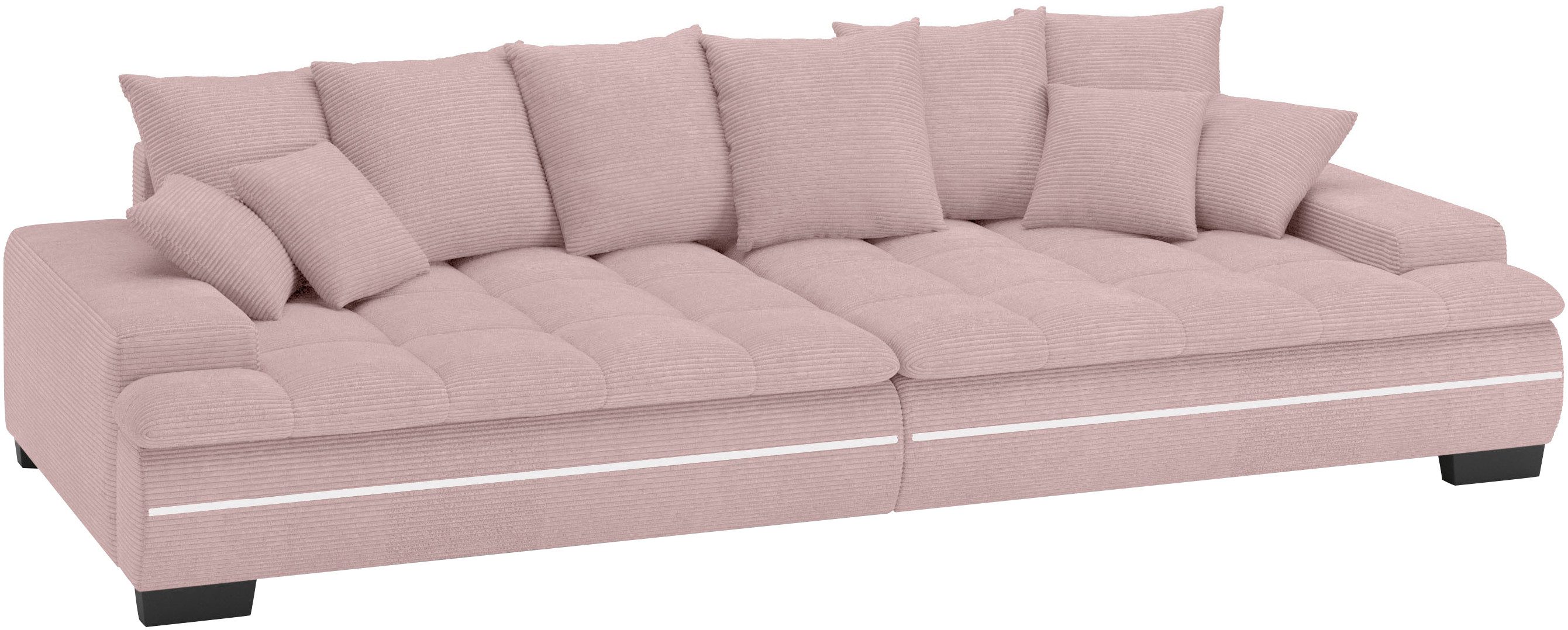 Mr. Couch Megabank Haiti II RGB-LED RGB-LED verlichting, met ambachtelijk gemaakte comfort-stiksel roze, xxl banken