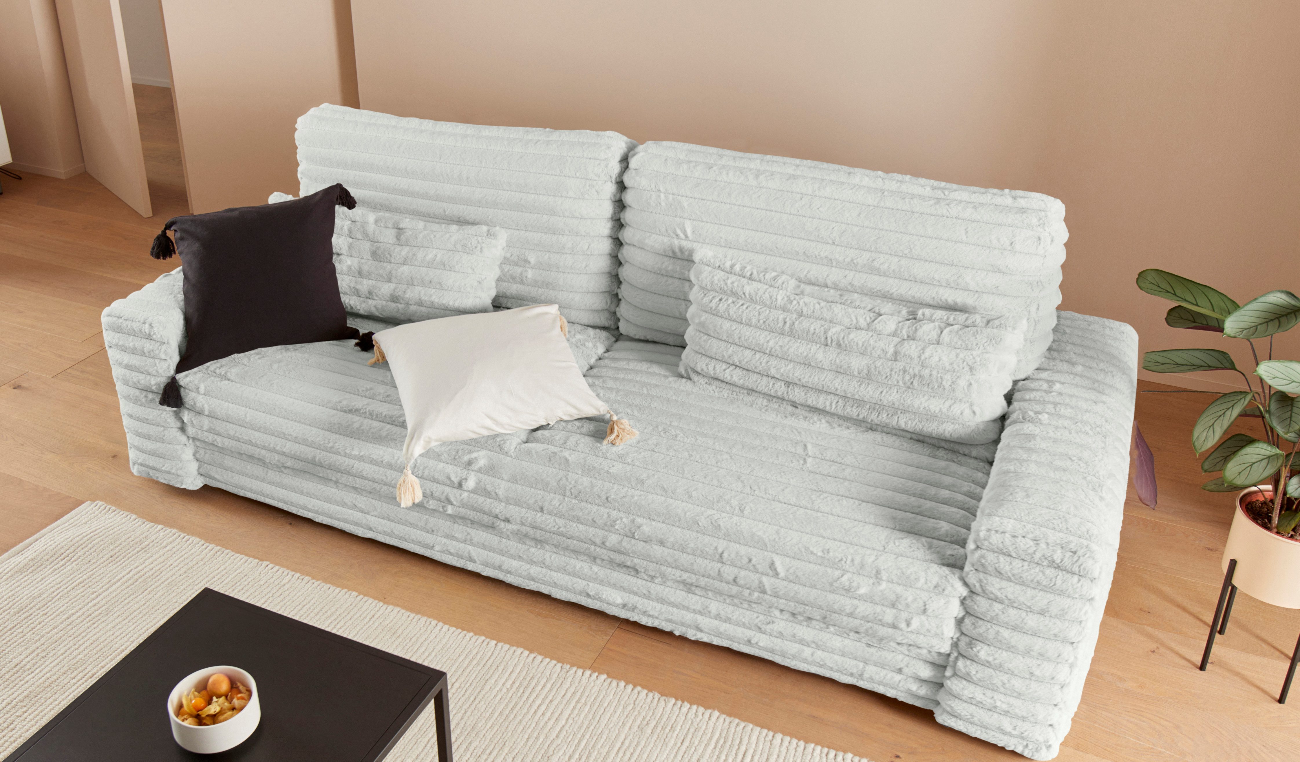 LeGer Home by Lena Gercke Slaapbank Imoga, kussen met slaapfunctie, 3-zits bank, bank met bedlade in moderne kleuren en stoffen, bedfunctie, ligoppervlak: 200x150 cm