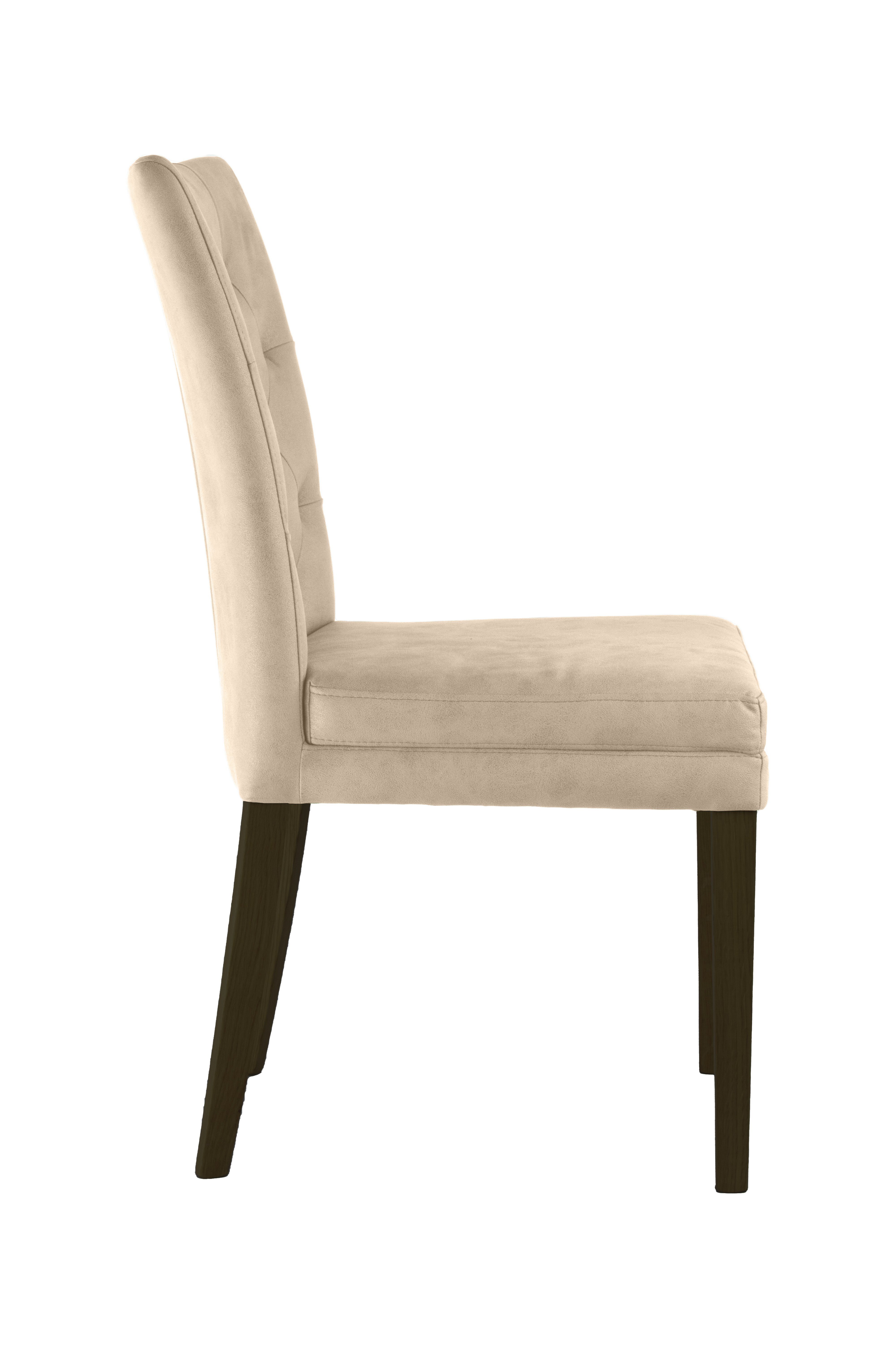 Home affaire Stoel met 4 poten Colorado prettige bekleding, frame massief hout wengé of naturel-eiken (set, 2 stuks)