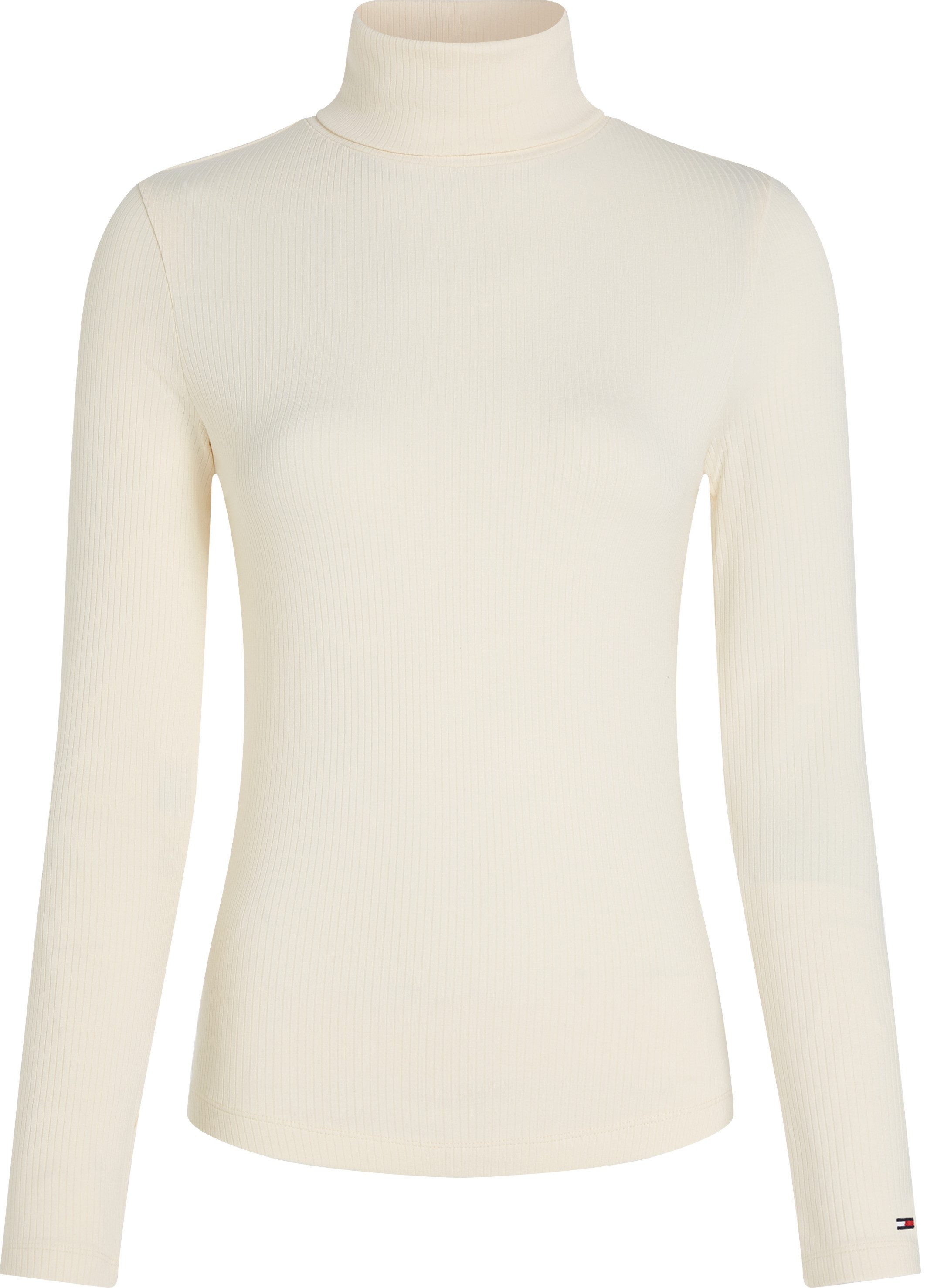 Tommy Hilfiger Shirt met lange mouwen SLIM 5X2 RIB ROLL-NK LS in een geribde structuur
