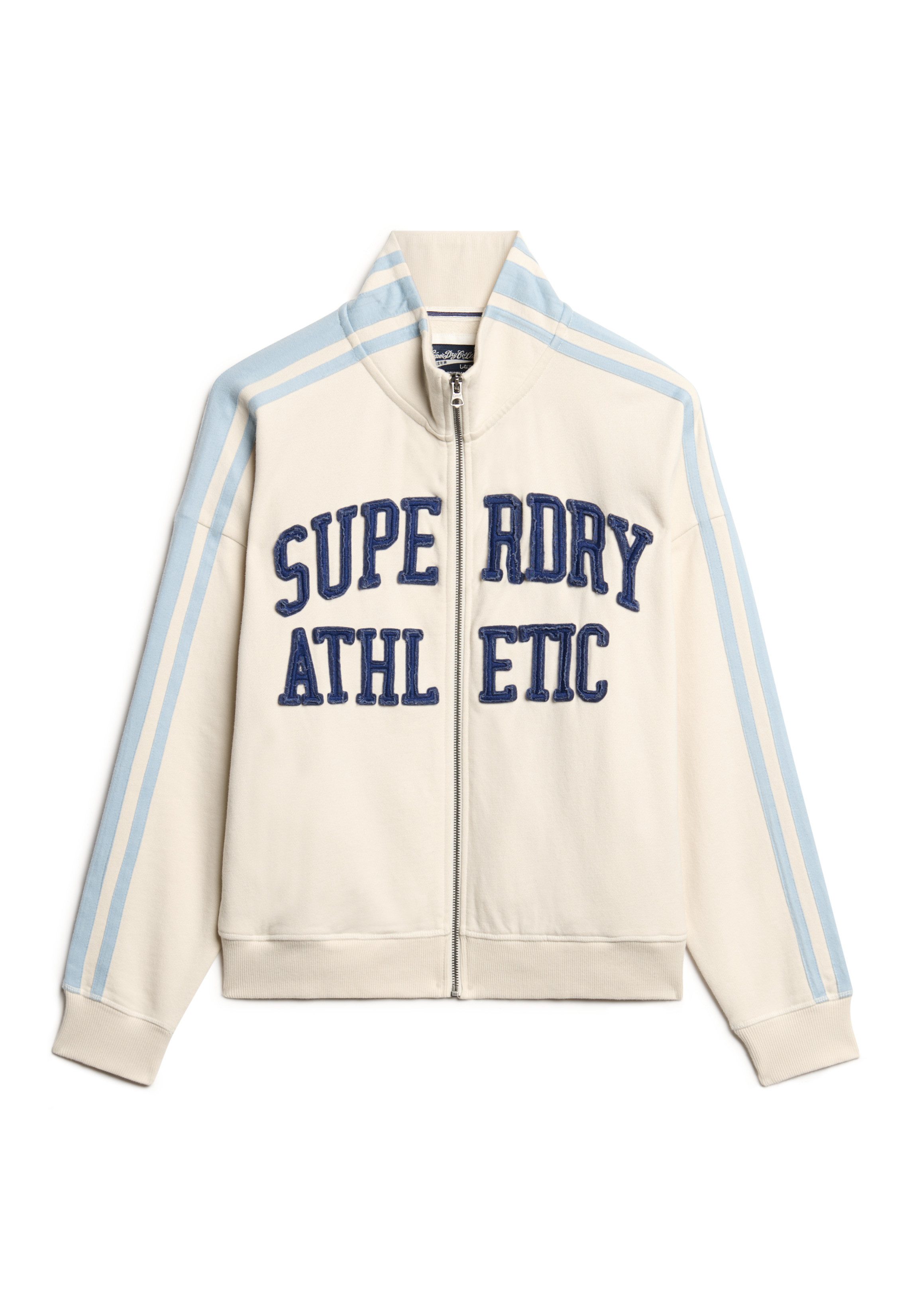 Superdry Sweatvest ATHLETIC APPLQ LOOSE ZIP TRACK met hoogwaardige applicatie aan de voorkant
