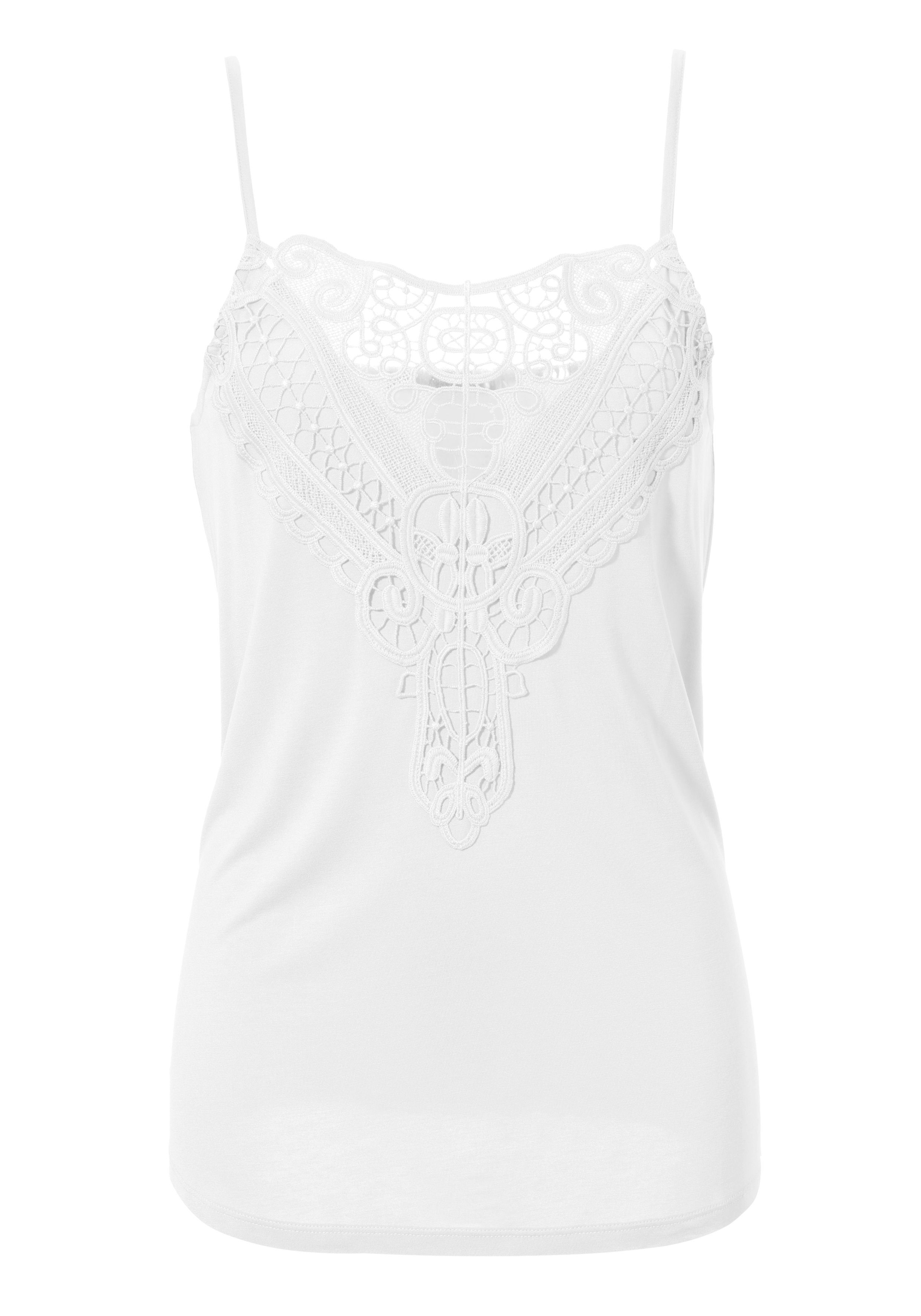 Aniston CASUAL Kanten top met verstelbare spaghettibandjes