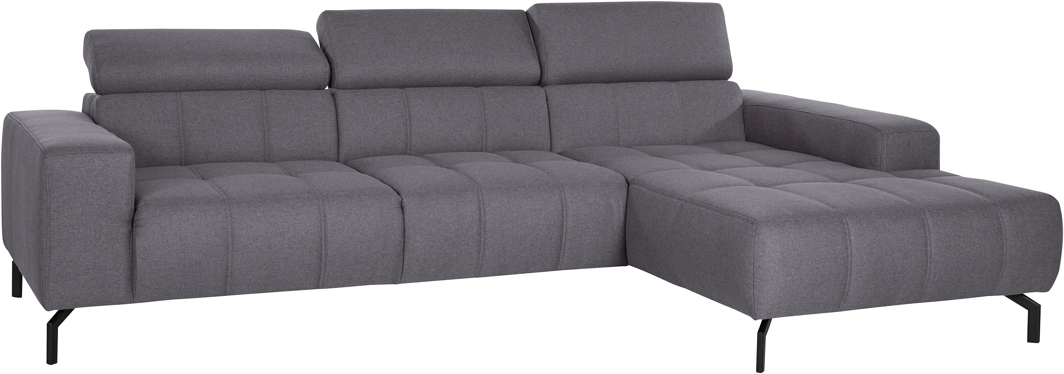 DOMO collection Hoekbank Cunelli mooie zitnaden als designelement, stevige zitcomfort, L-vorm