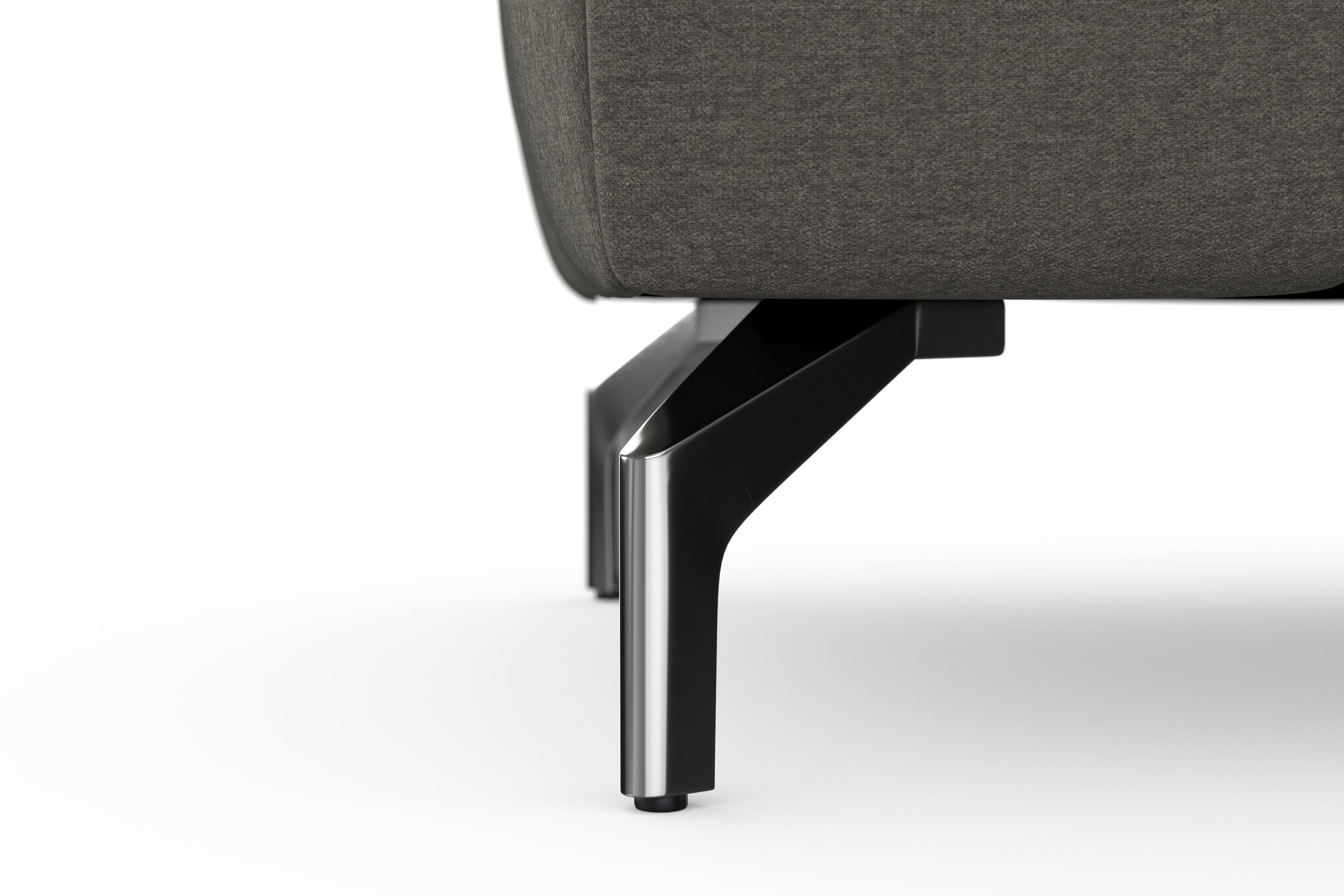 sit&more Hocker Blauw met zilverkleurige poten