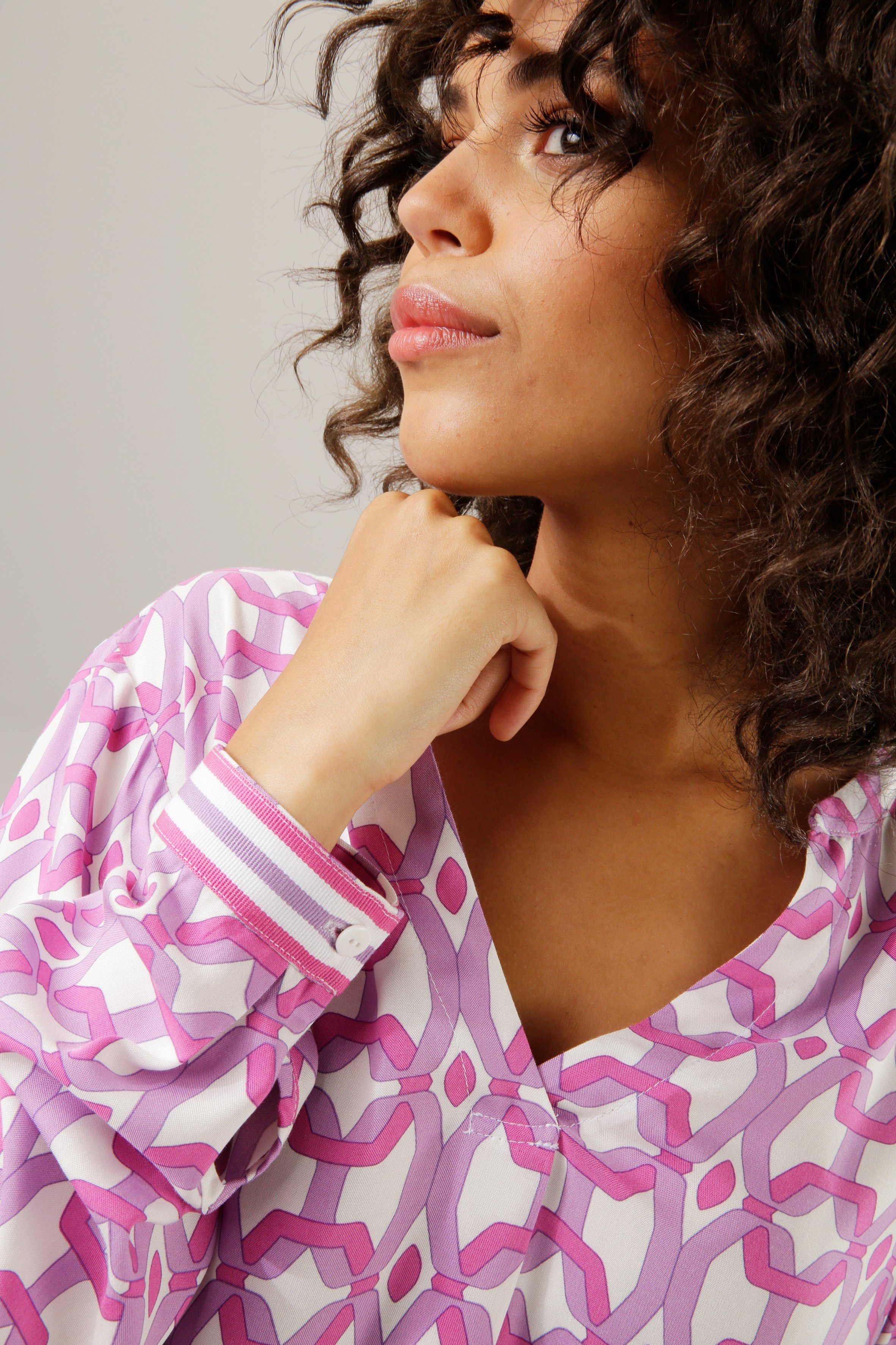 Aniston CASUAL Blouse zonder sluiting met opvallende, grafische print