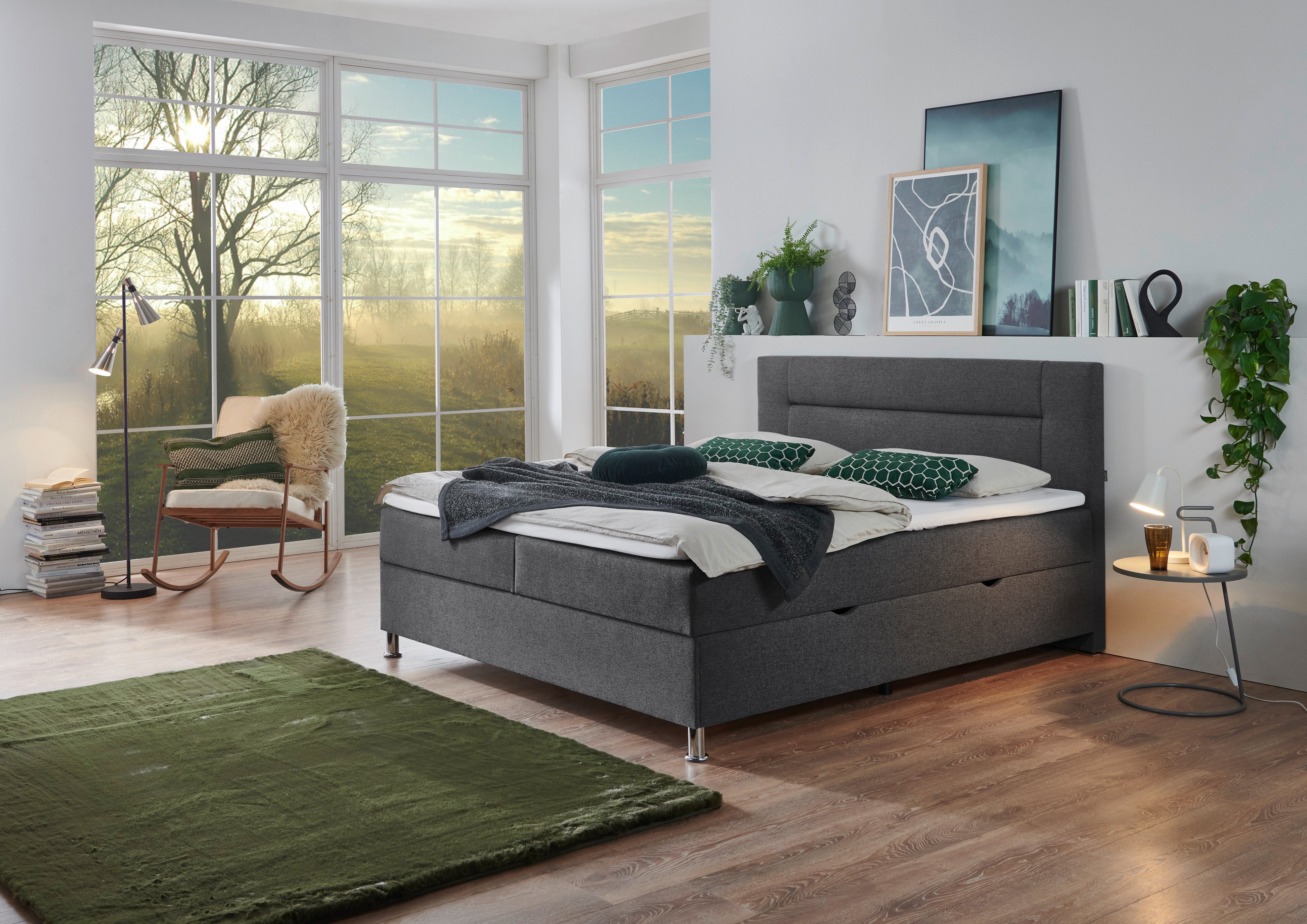 INOSIGN Boxspring Escalon met opbergruimte, inclusief topper beschikbaar in de breedtes 120x200 cm en 180x200 cm