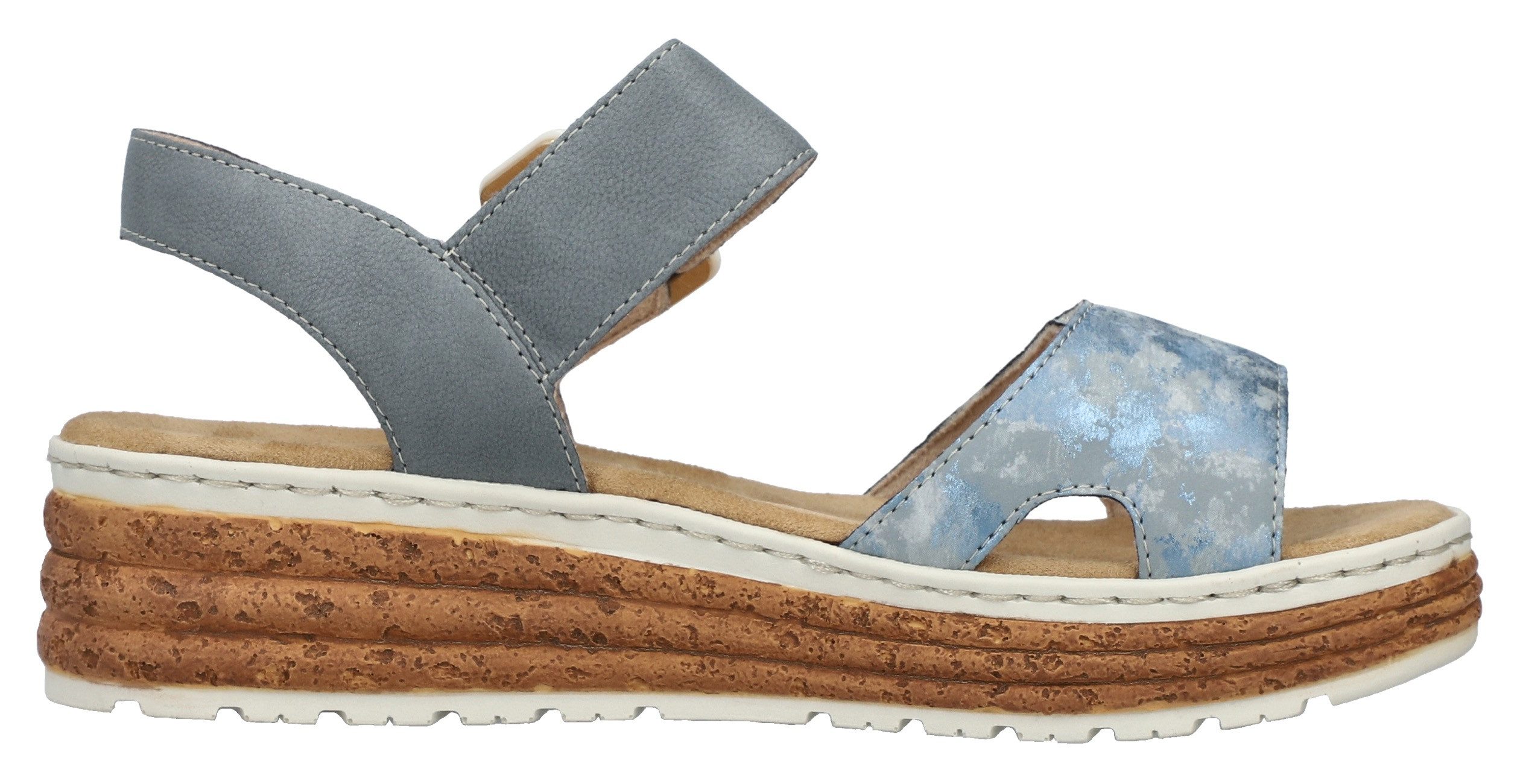 Rieker Plateausandalen Sandalette, zomerschoen, sleehaksandaal met praktische klittenbandsluitingen