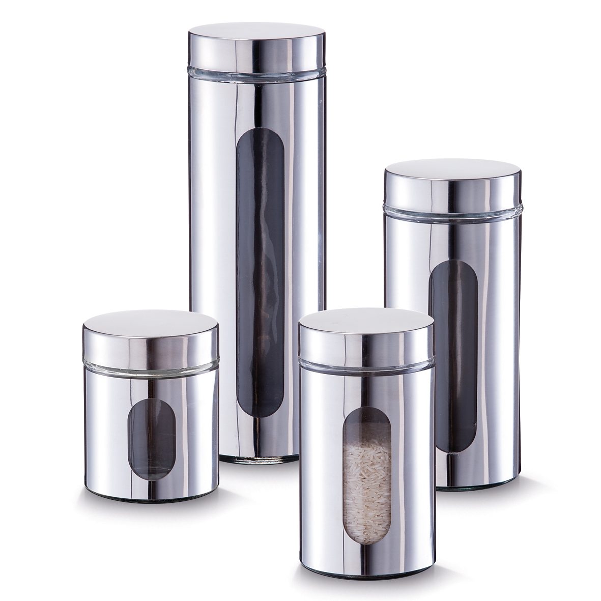 Zeller Present Voorraadbus Modern ontwerp laat elk huis stralen (set, 4-delig) voedsel bewaardozen zilver(kleur)