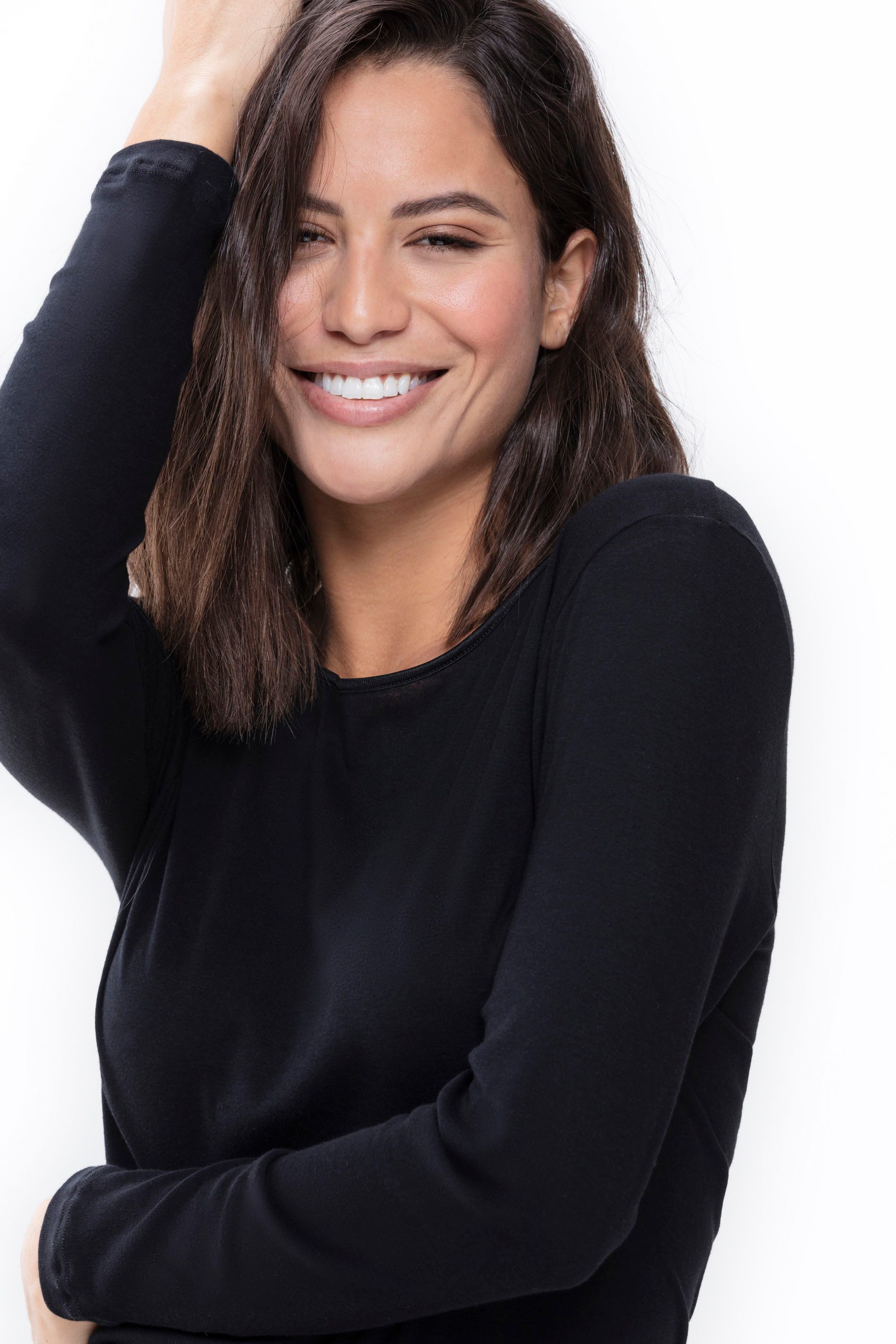 Mey Shirt met lange mouwen Noblesse Zonder opstaande zijnaad