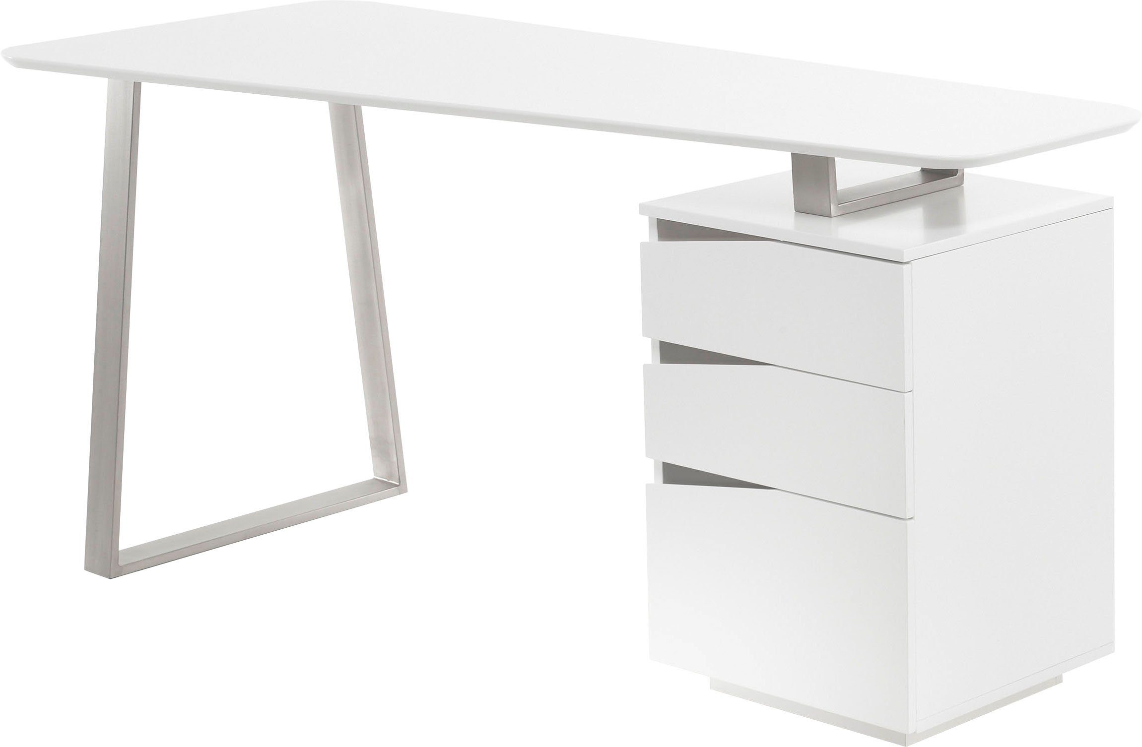 MCA furniture Bureau Tori matwit gelakt, met 3 laden, breedte 150 cm