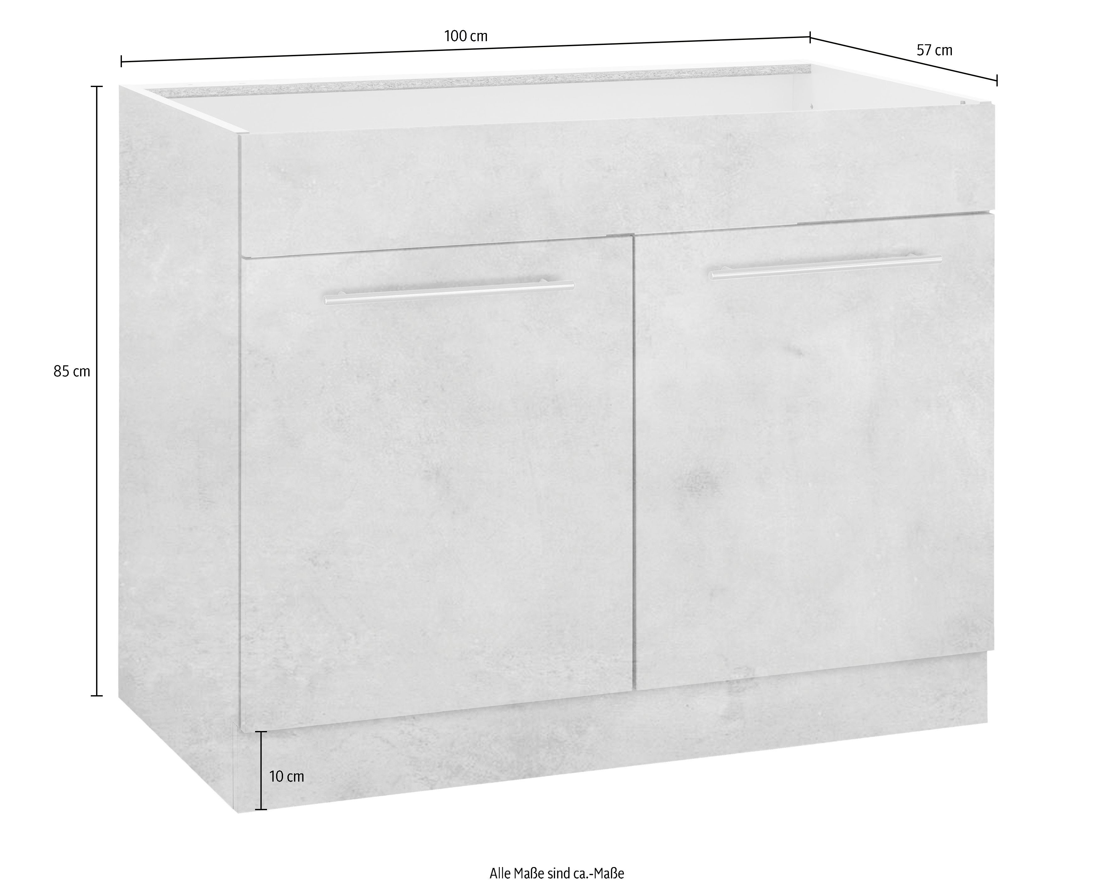 wiho Küchen Gootsteenkast Flexi2 Breedte 100 cm